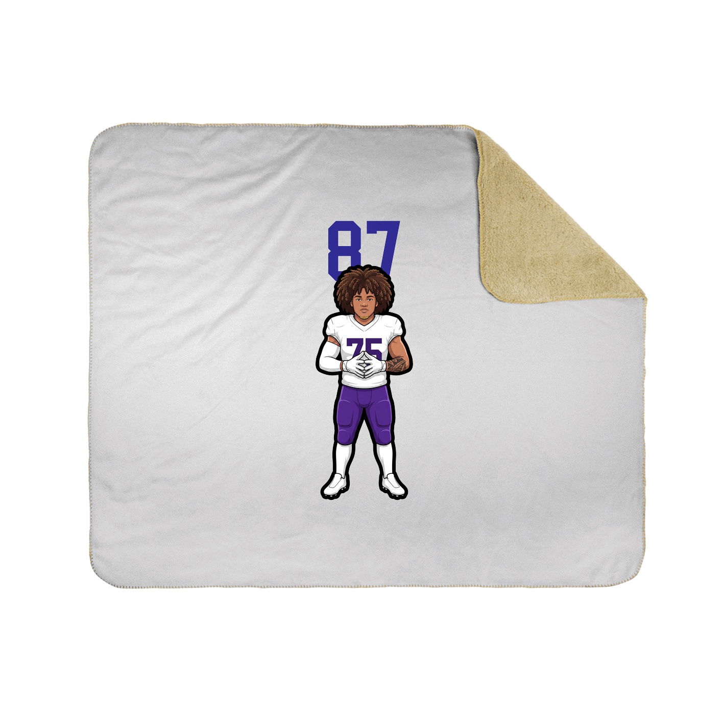 Throw Blanket — Number Top in White