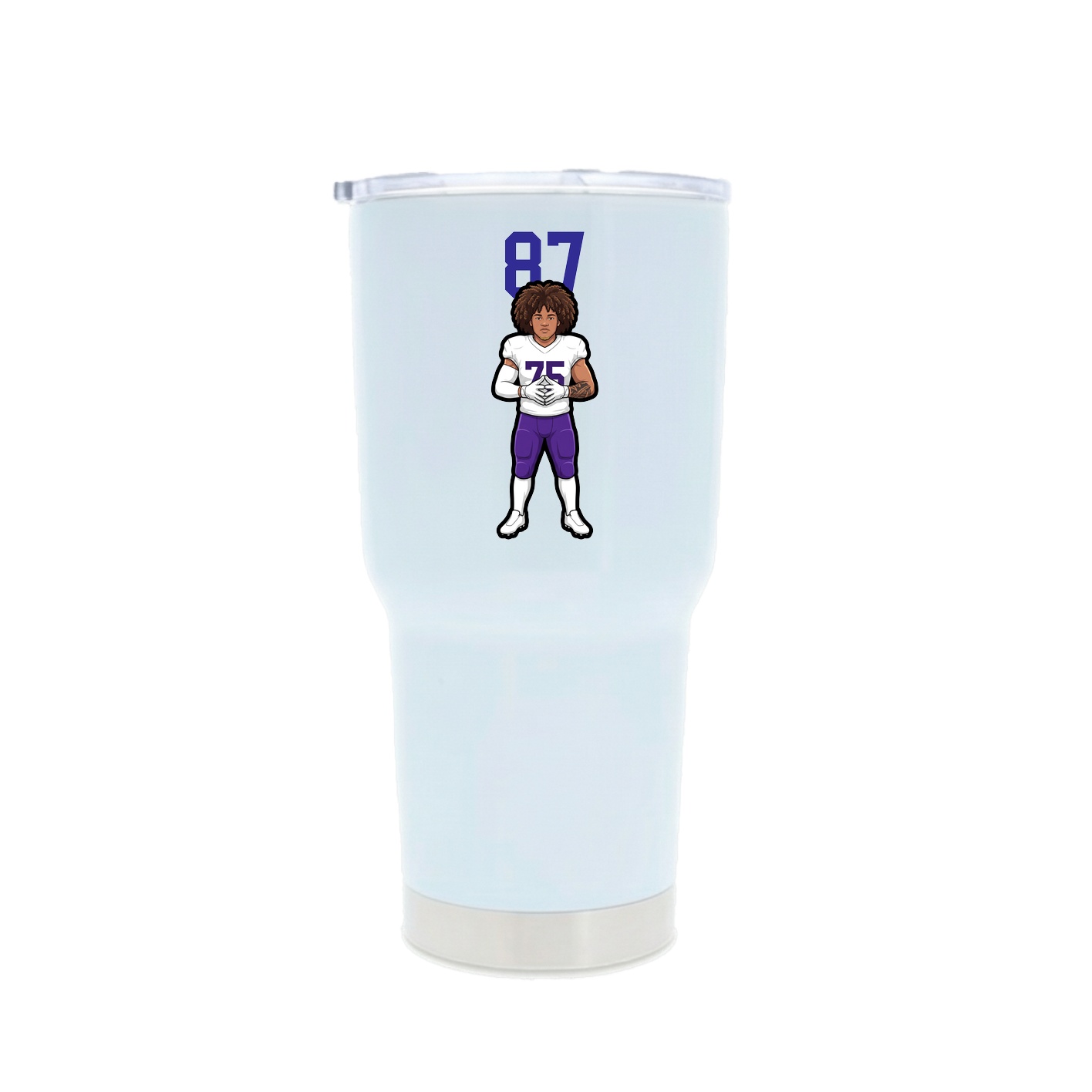 30oz Stainless Steel Tumbler — Number Top in White