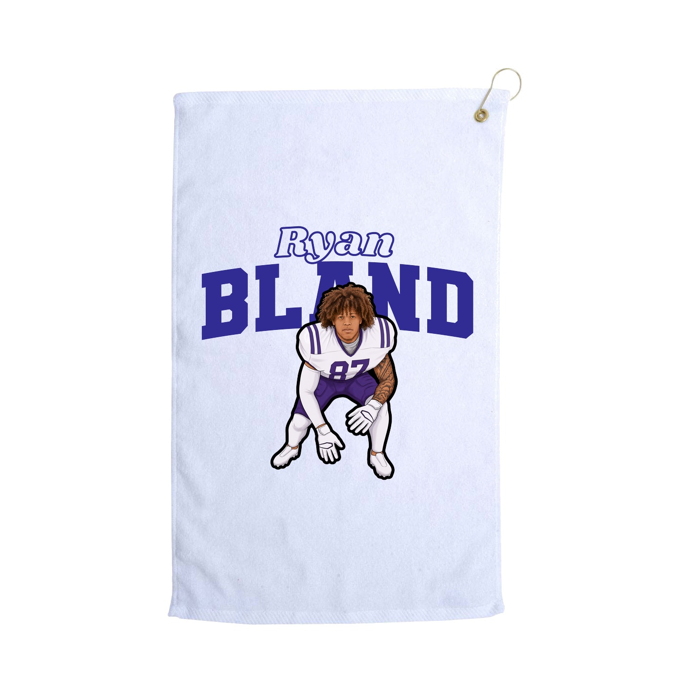 Golf Towel — Name Arch in White
