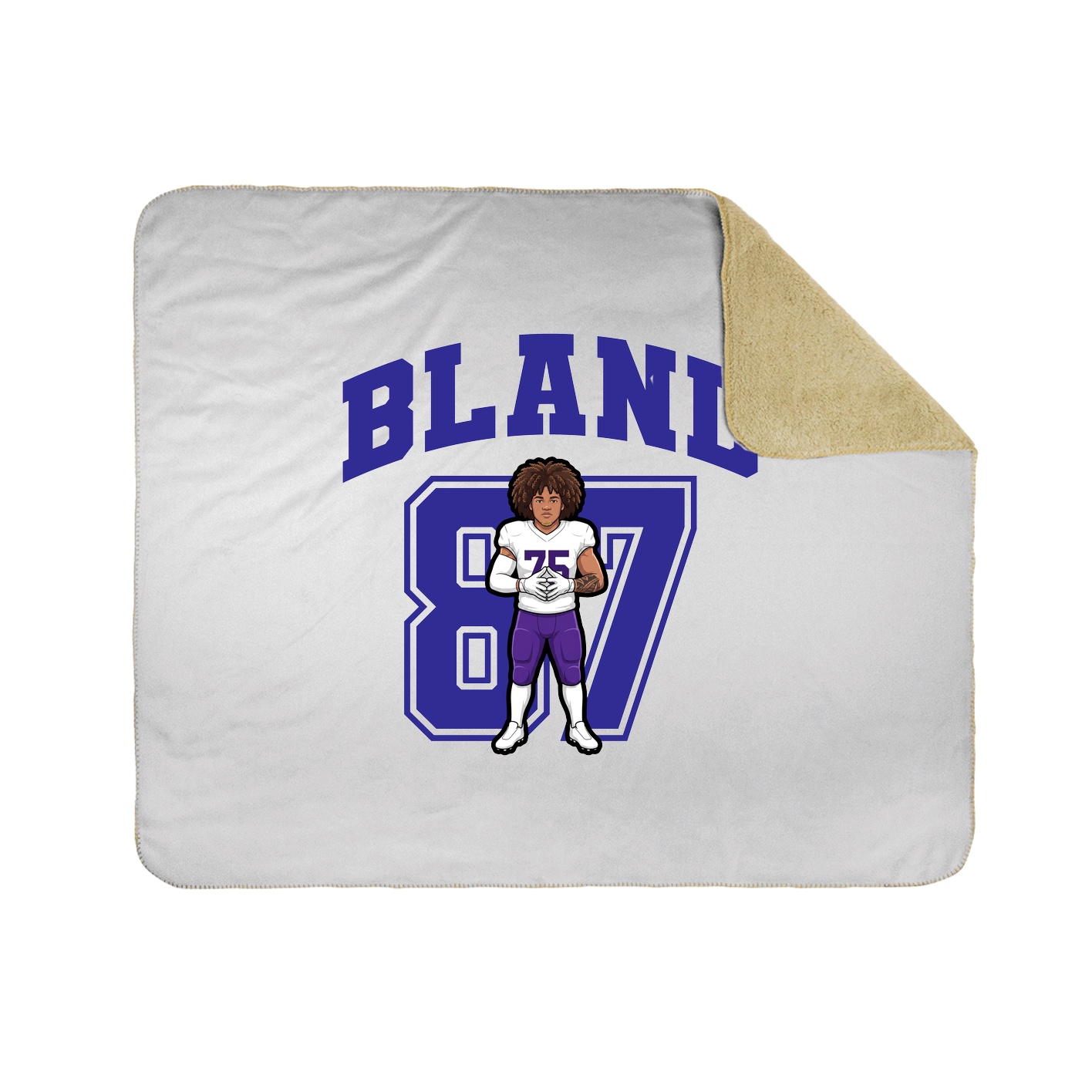 Throw Blanket — Number in White