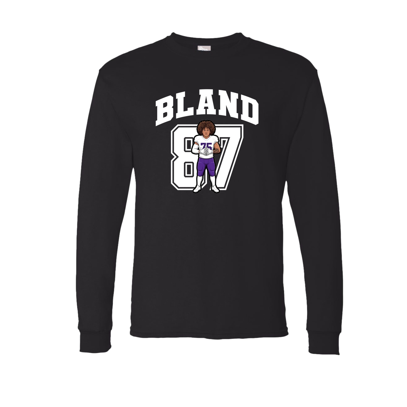 Long Sleeve Tee — Number in Black