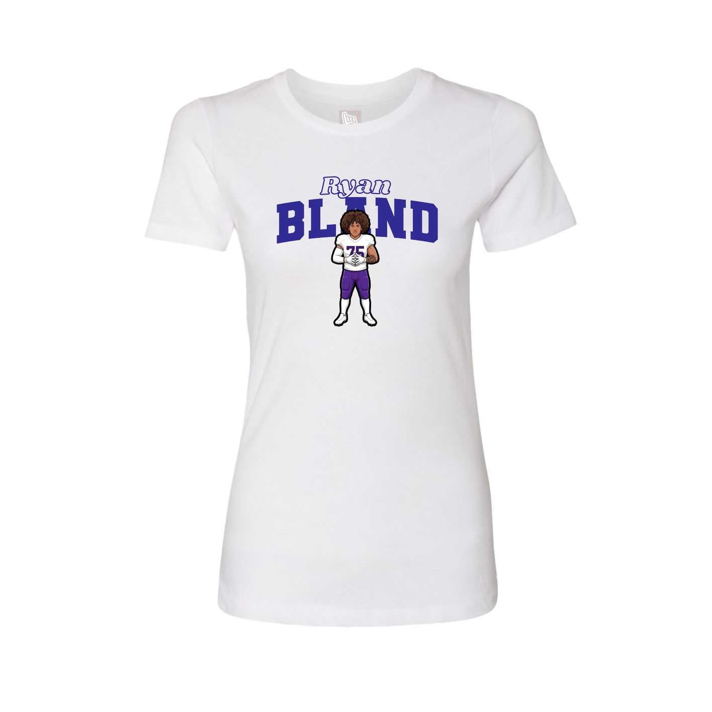 Fitted Women's Tee — Name Arch in White