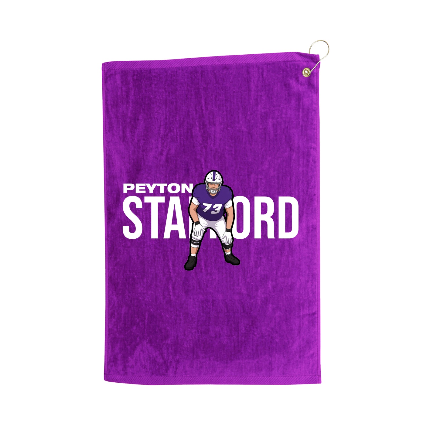 Golf Towel — Player Name in Purple