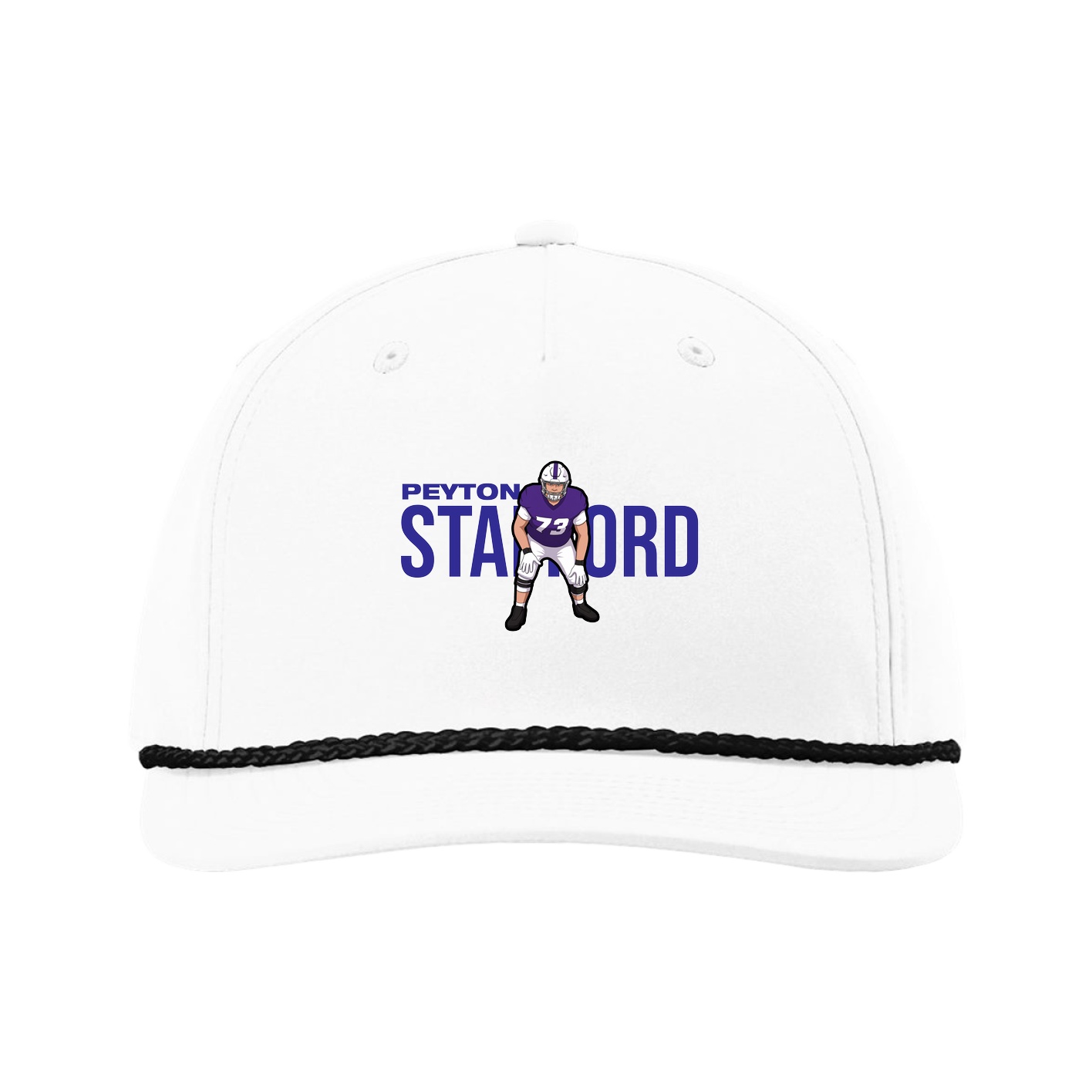 Five-Panel Classic Rope Cap — Player Name in White