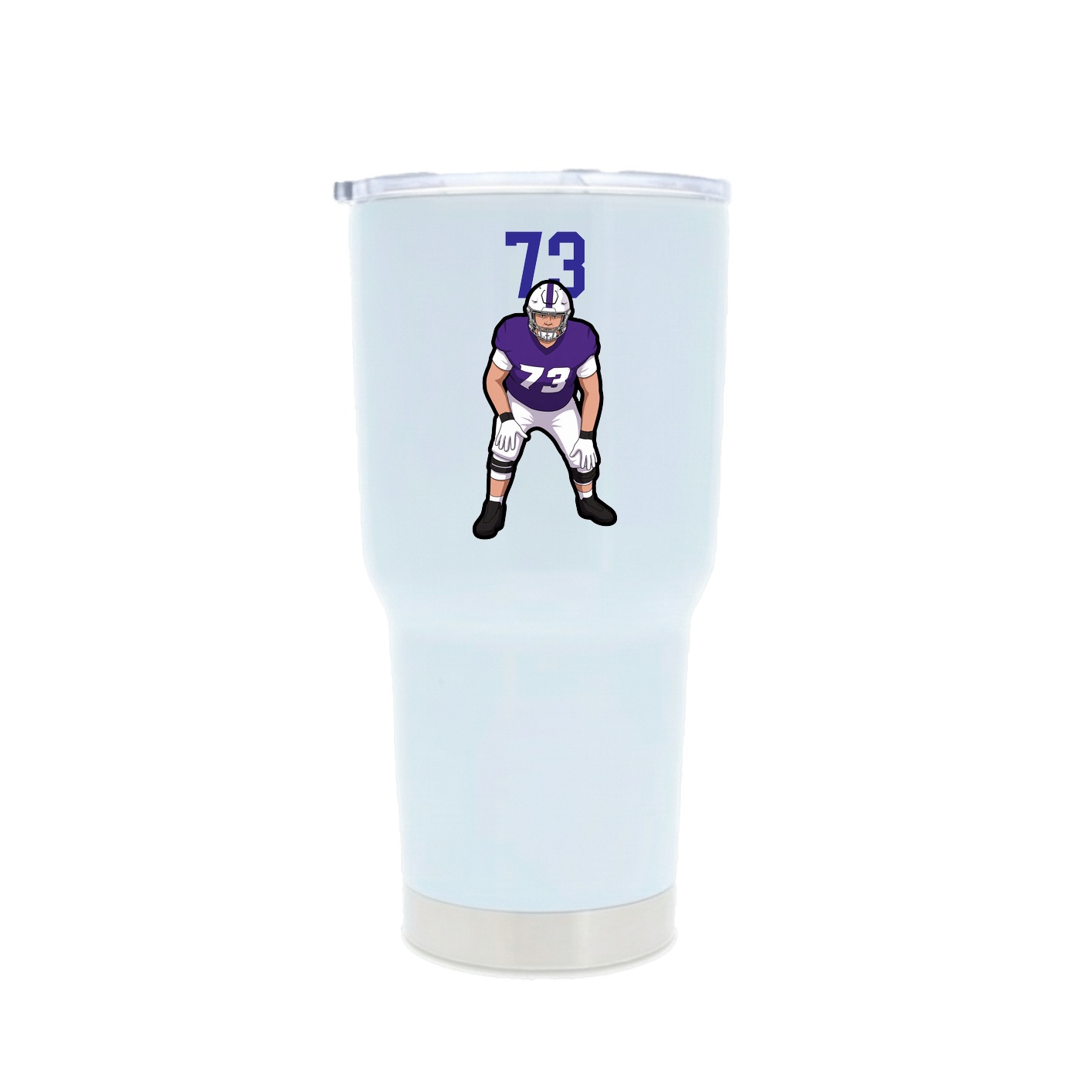 30oz Stainless Steel Tumbler — Number Top in White