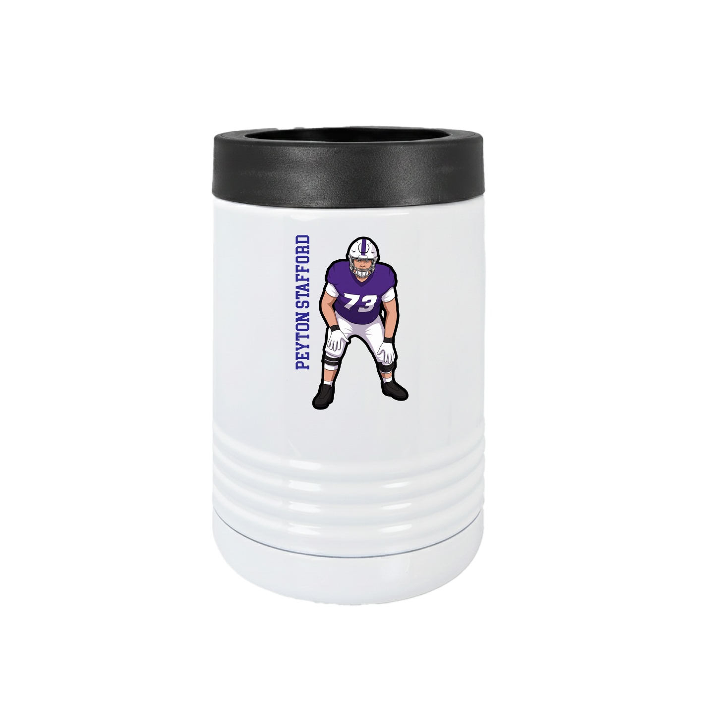 Beverage Holder — Name Vertical in White