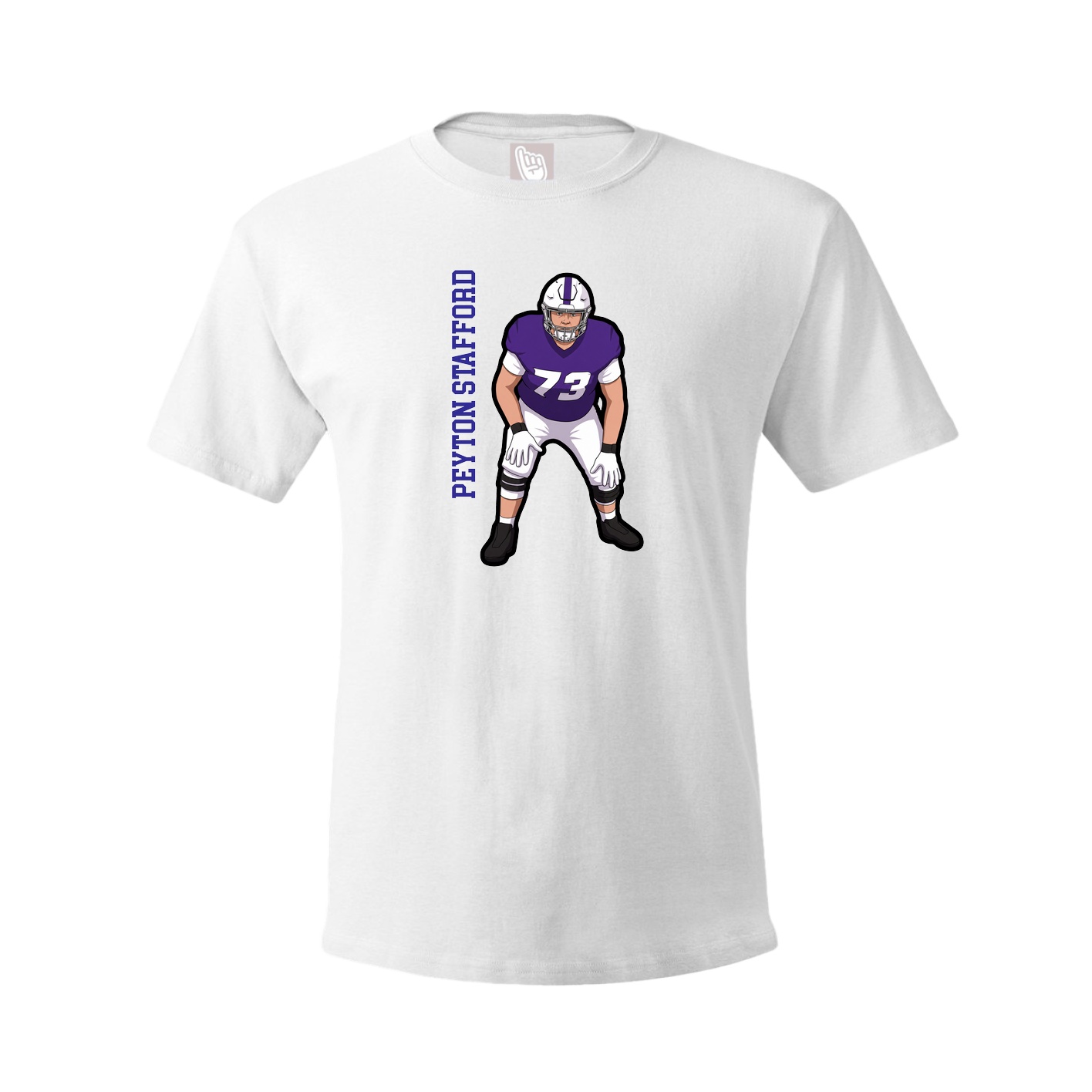 Tee — Name Vertical in White