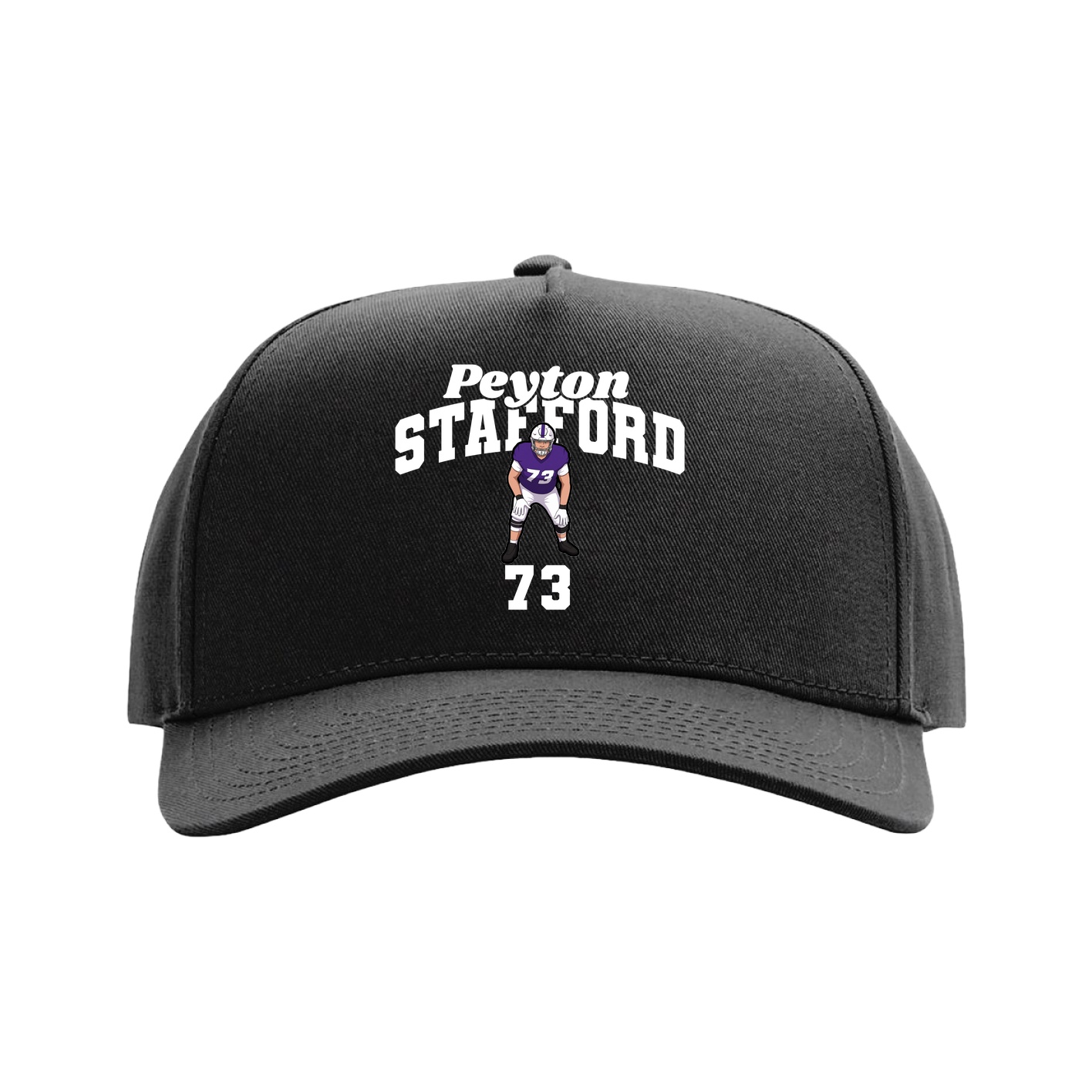 Full Fabric Five-Panel Champ Cap — Signature Arch in Black
