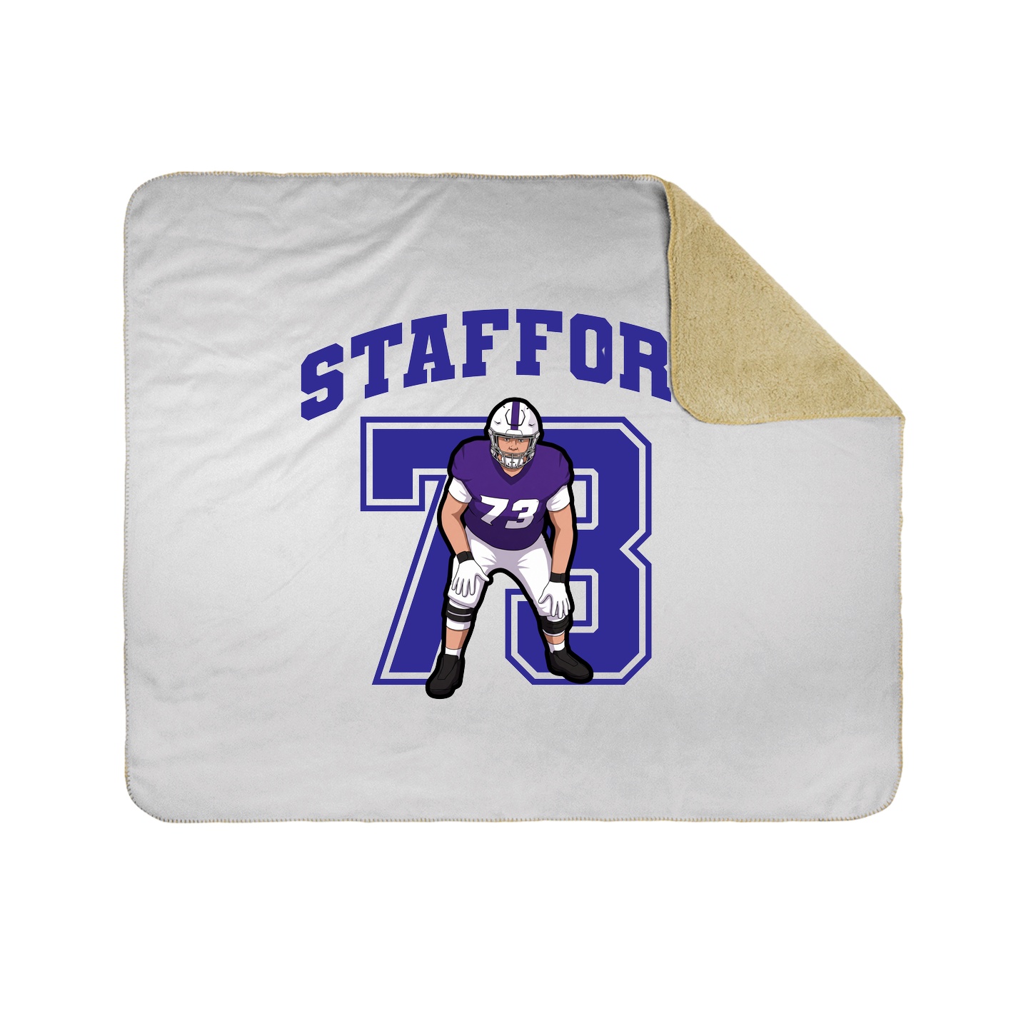 Throw Blanket — Number in White