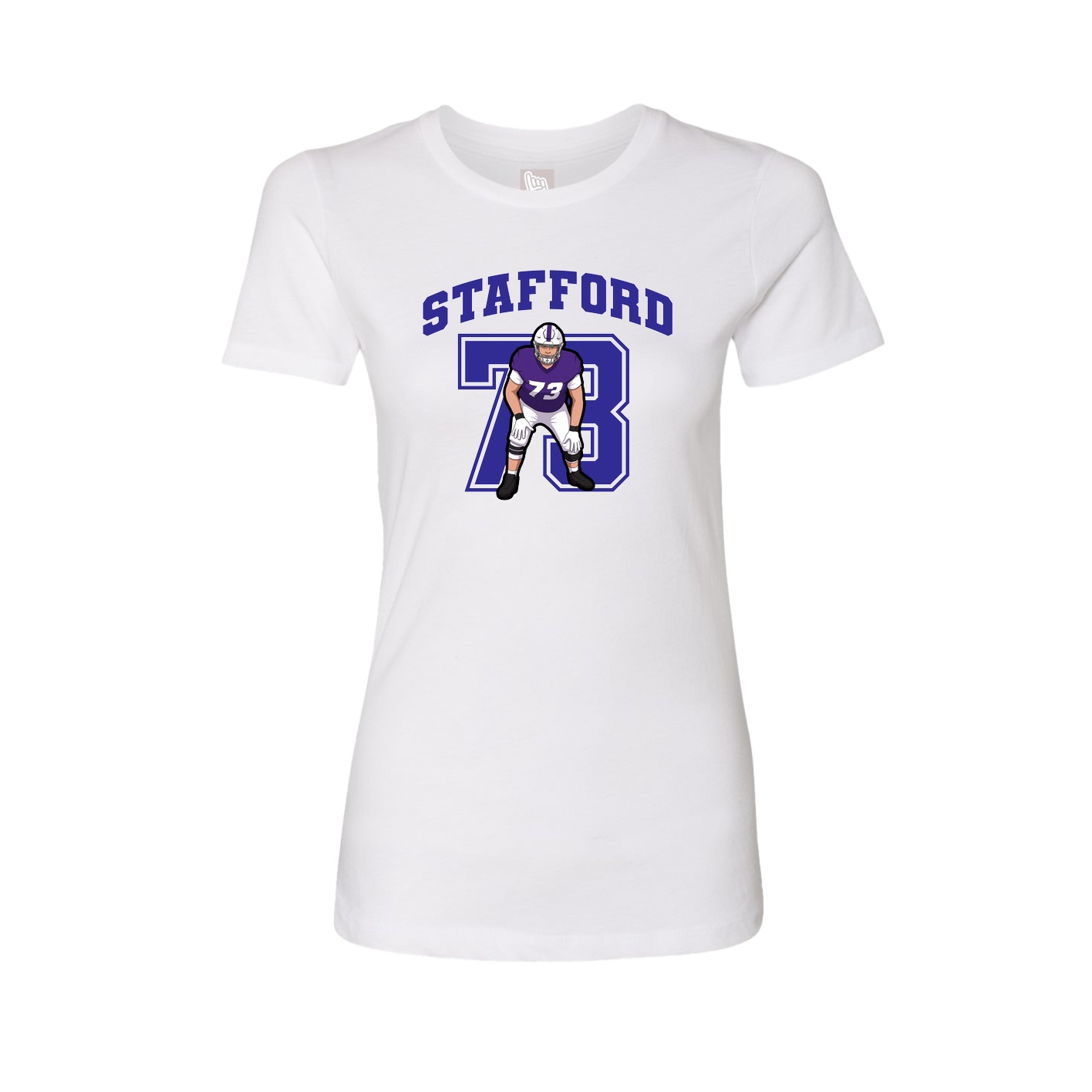 Fitted Women's Tee — Number in White