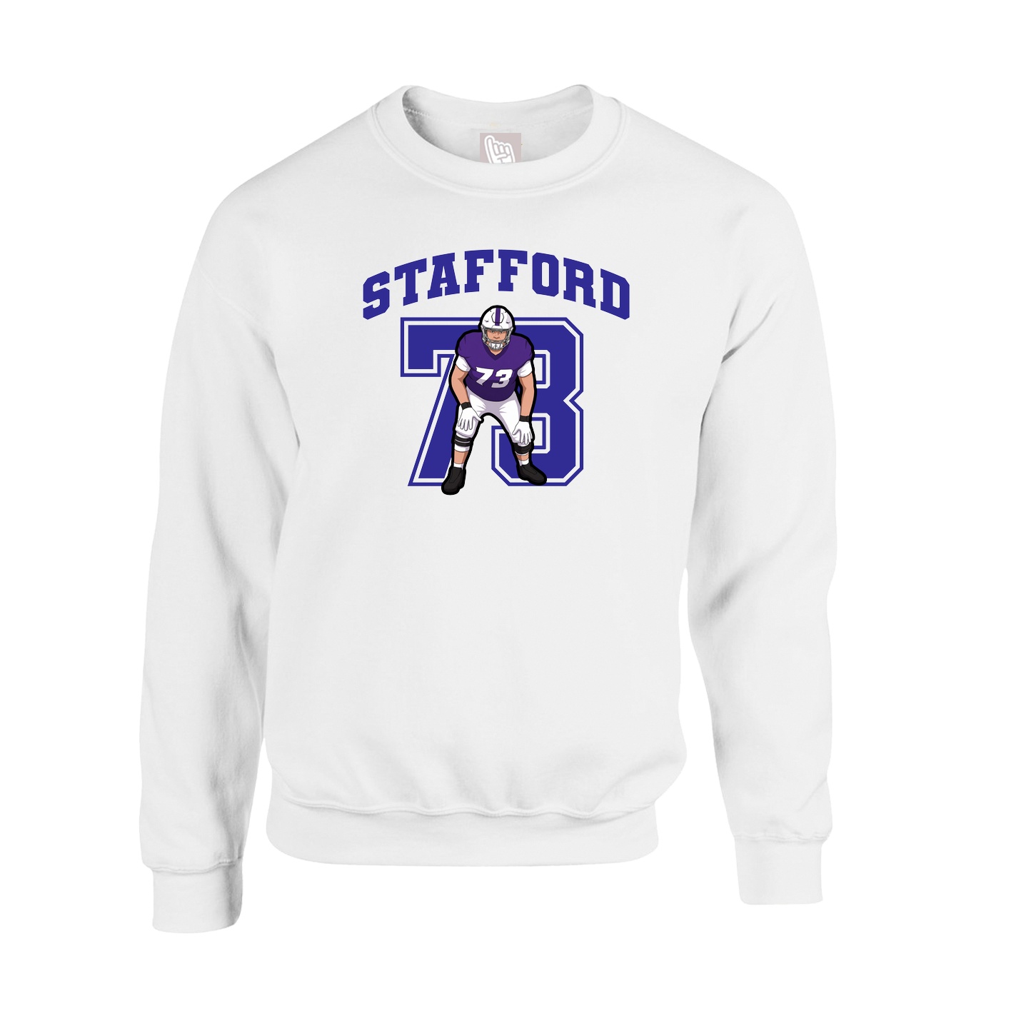 Fleece Crew — Number in White