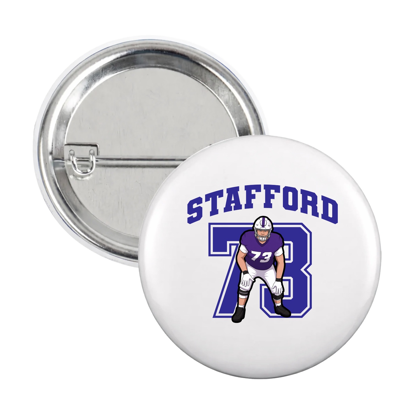 Game Day Button — Number in White