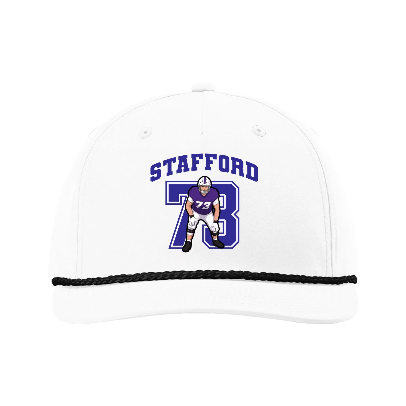 Five-Panel Classic Rope Cap — Number in White