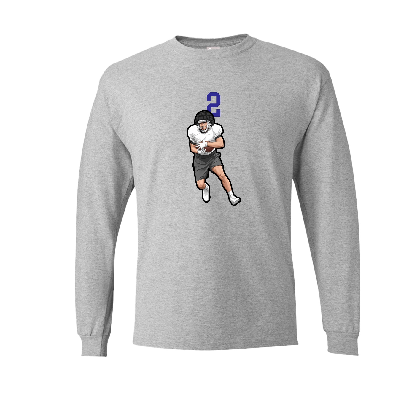 Long Sleeve Tee — Number Top in Grey