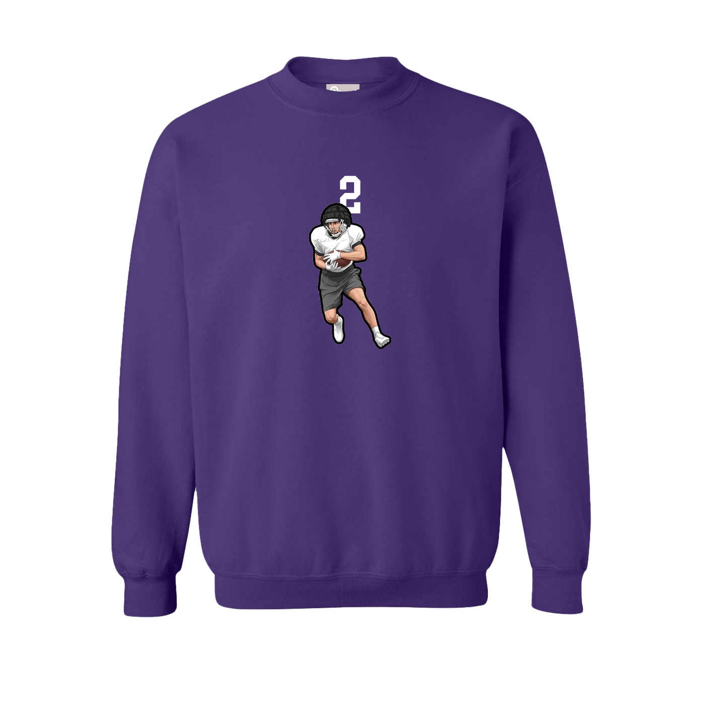 Fleece Crew — Number Top in Purple