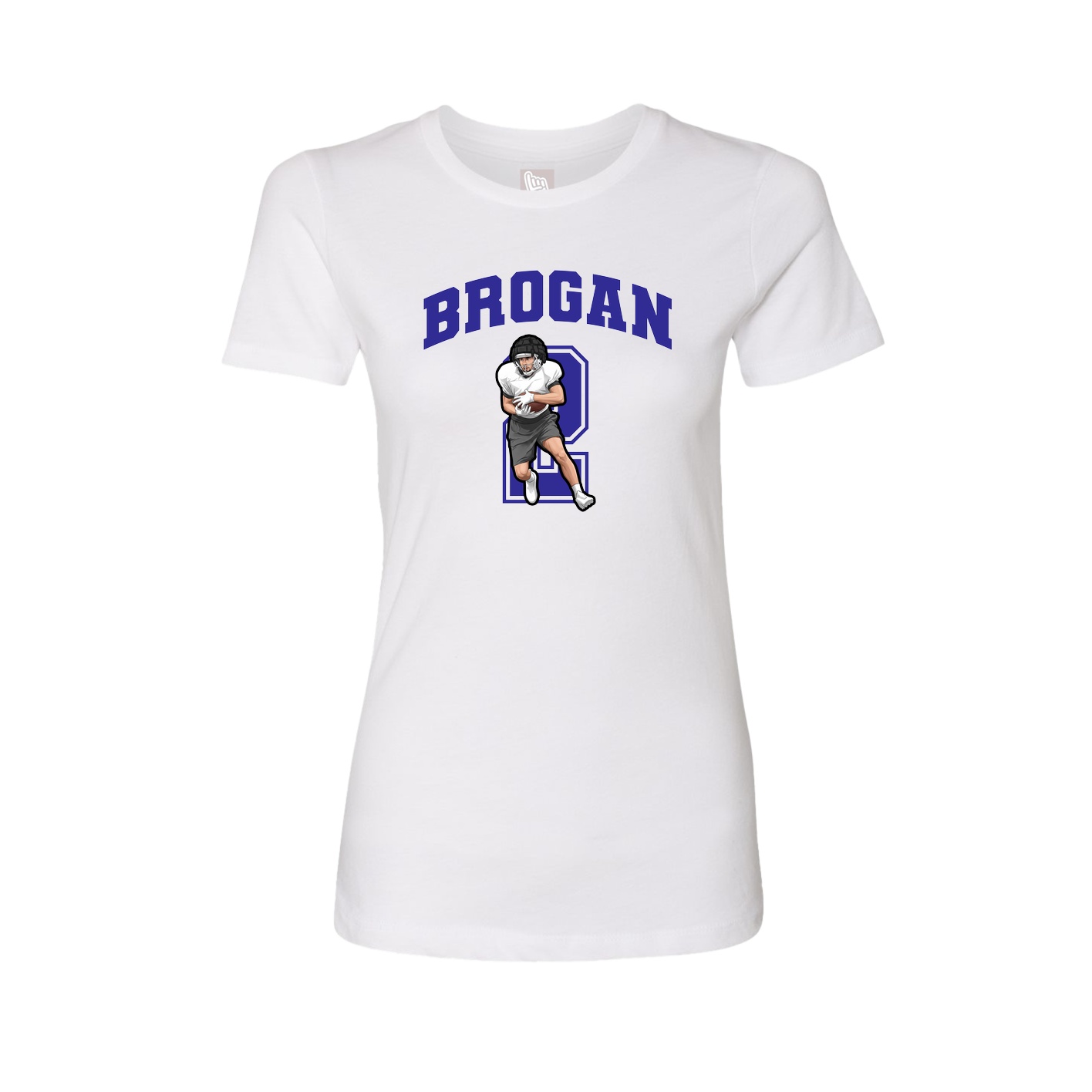 Fitted Women's Tee — Number in White