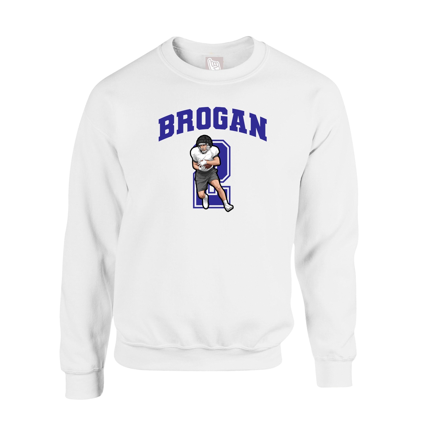 Fleece Crew — Number in White