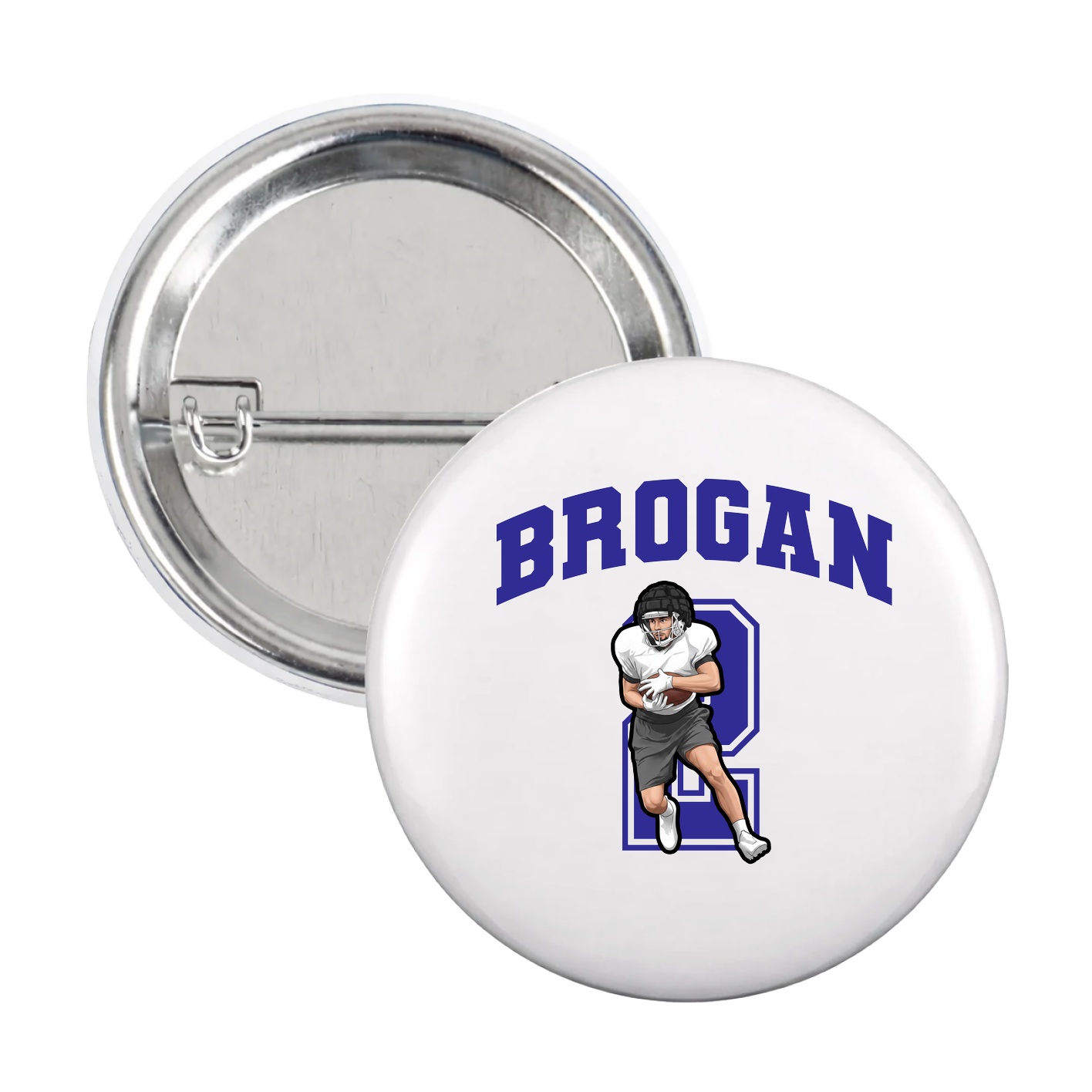 Game Day Button — Number in White