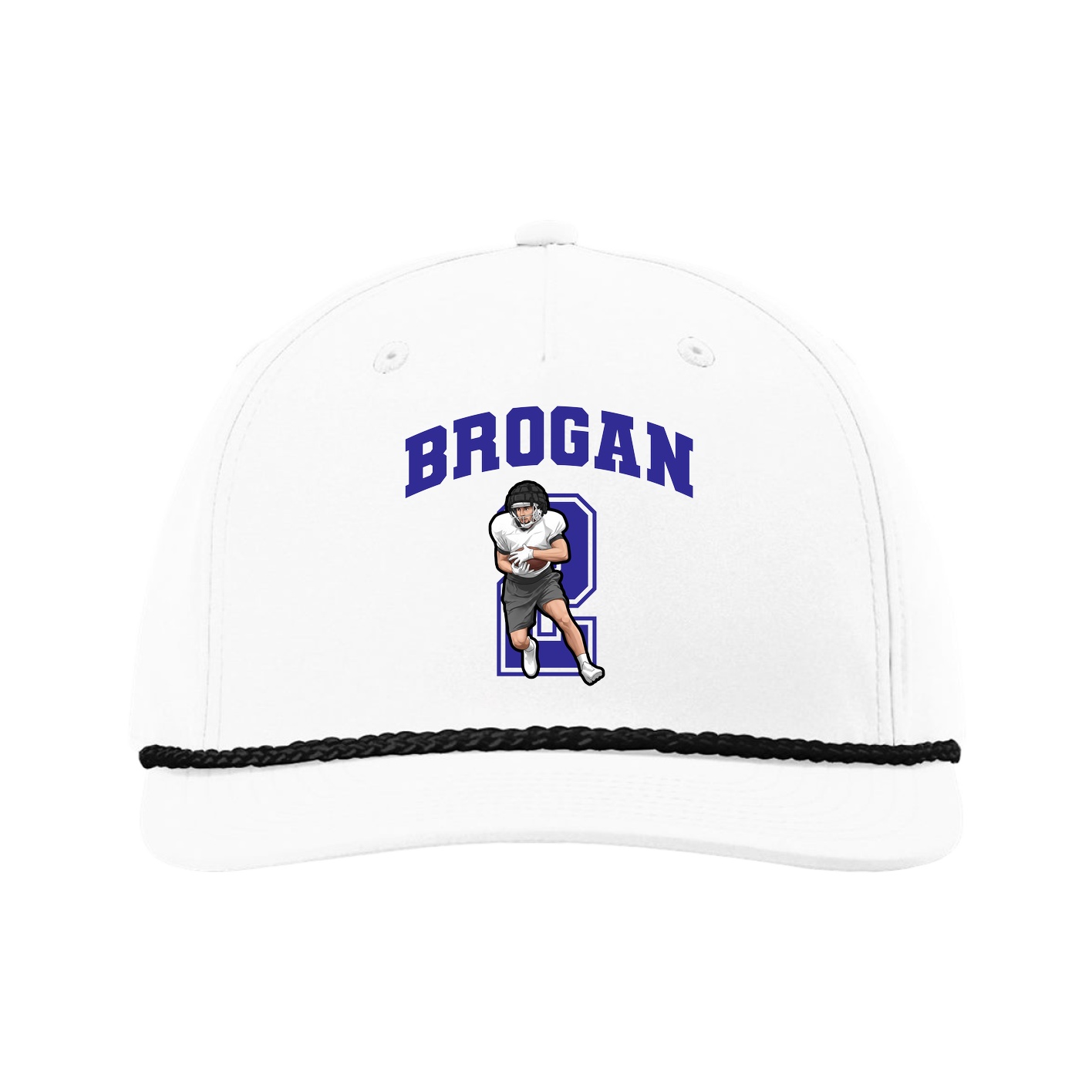 Five-Panel Classic Rope Cap — Number in White