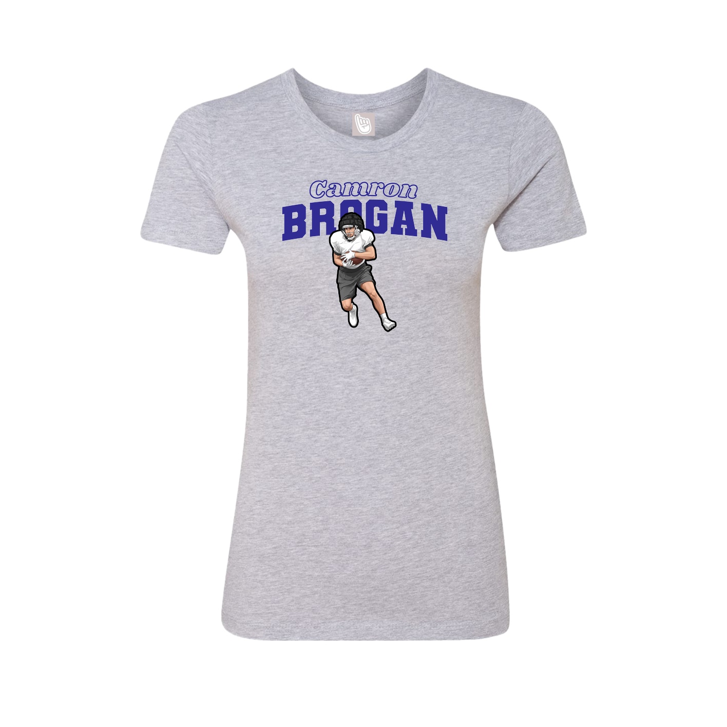 Fitted Women's Tee — Name Arch in Grey