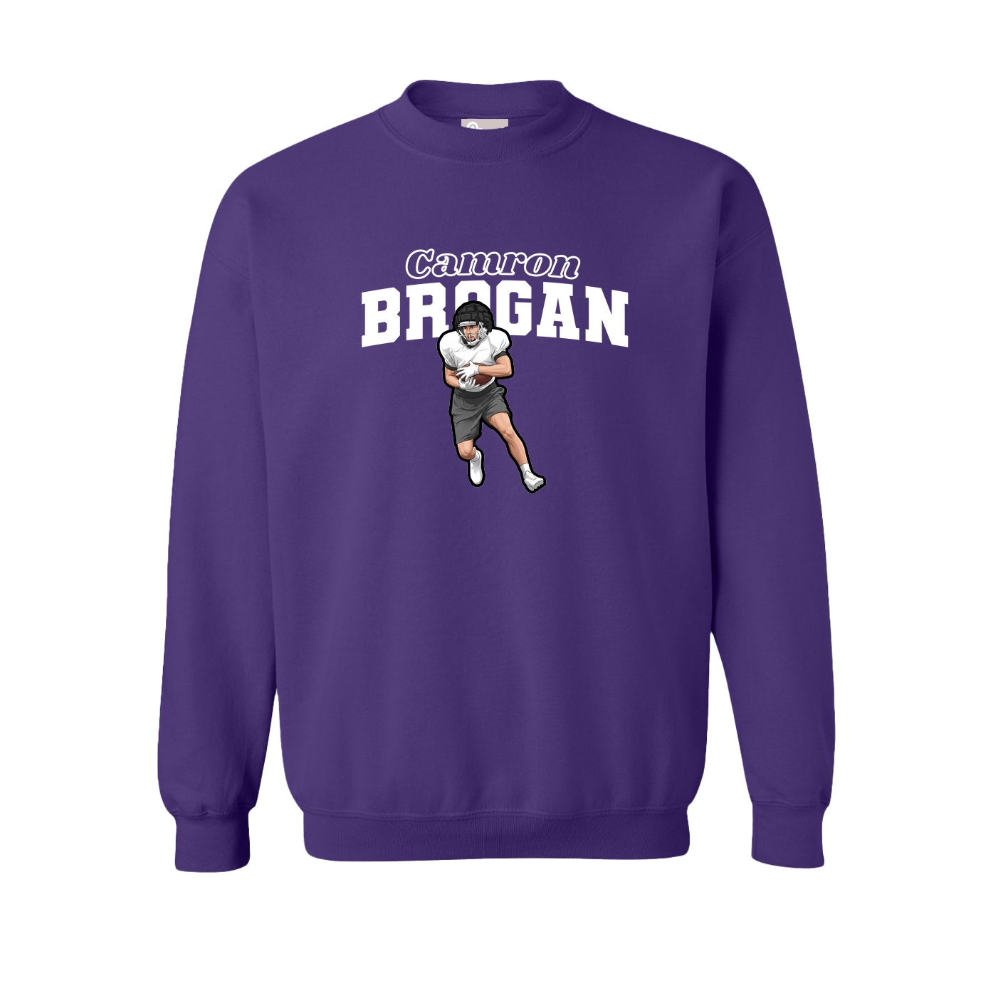 Fleece Crew — Name Arch in Purple