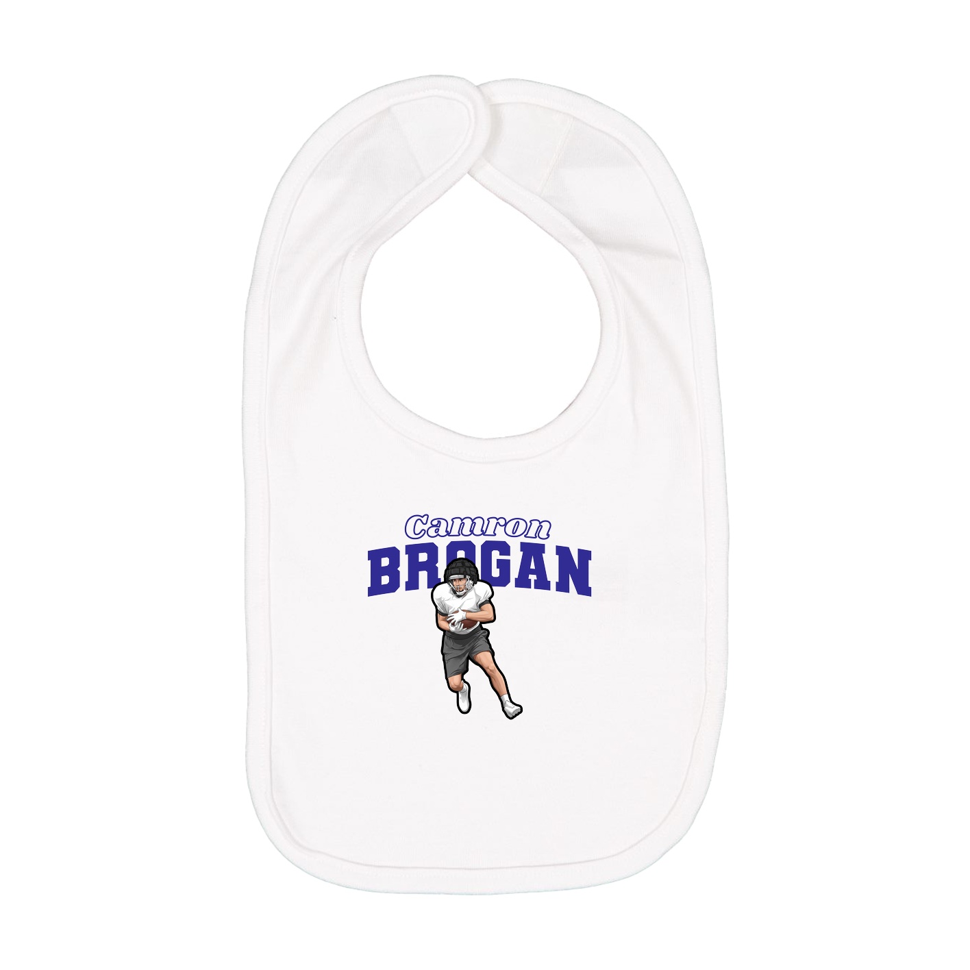 Infant Bib — Name Arch in White