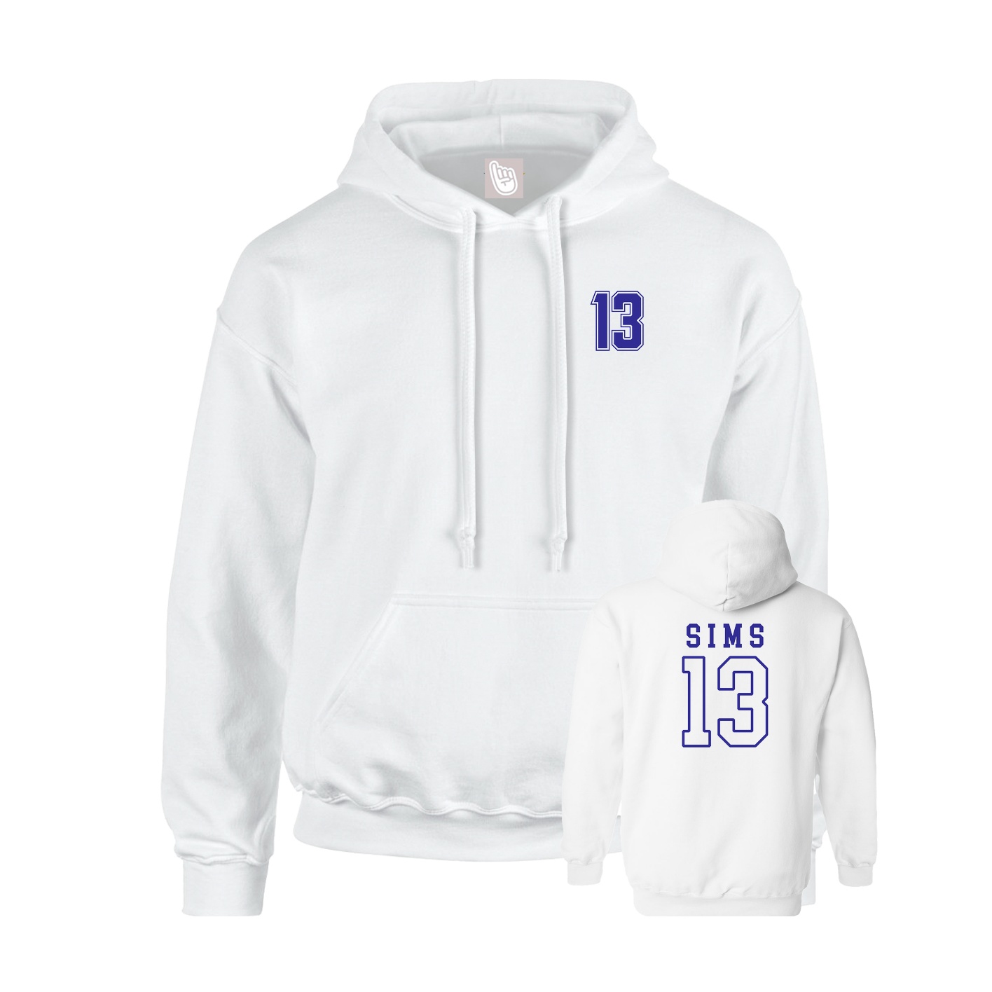 Hoodie — Chest Back in White