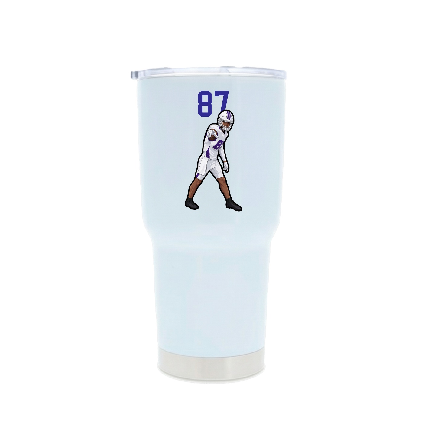 30oz Stainless Steel Tumbler — Number Top in White