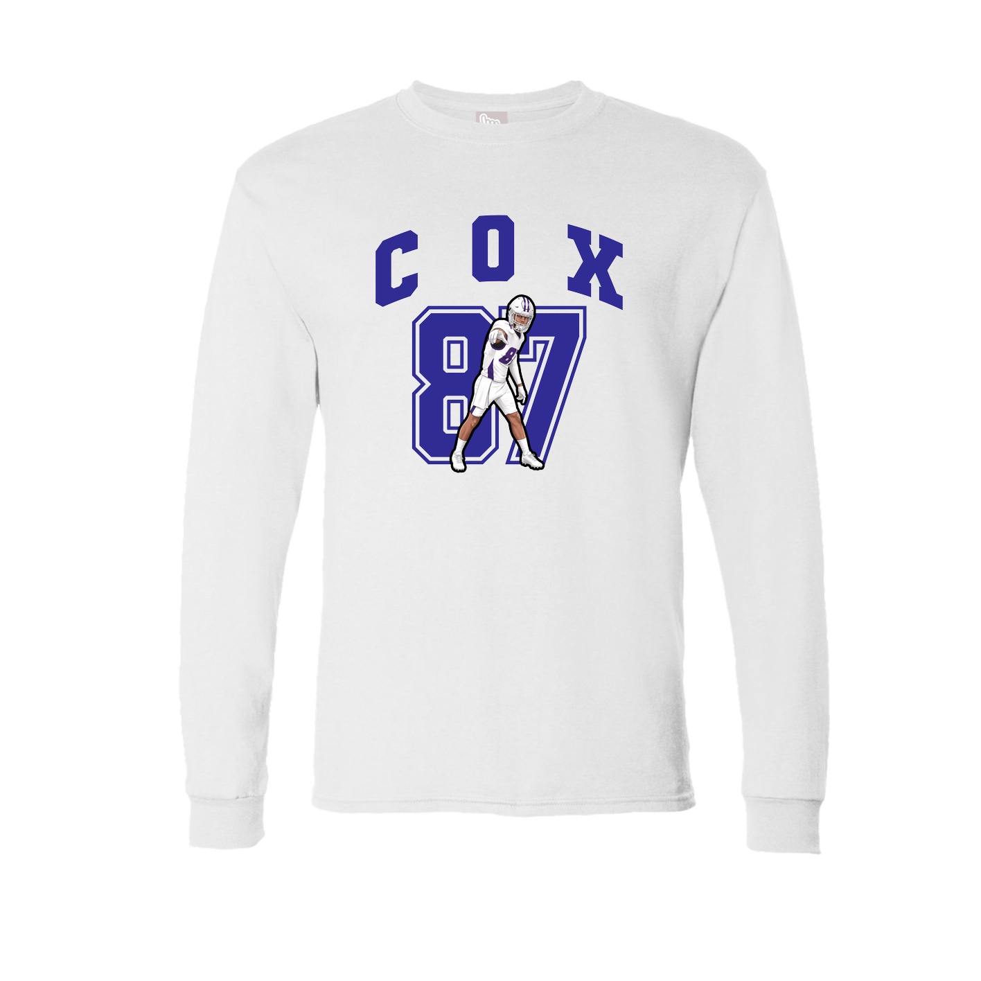 Long Sleeve Tee — Number in White