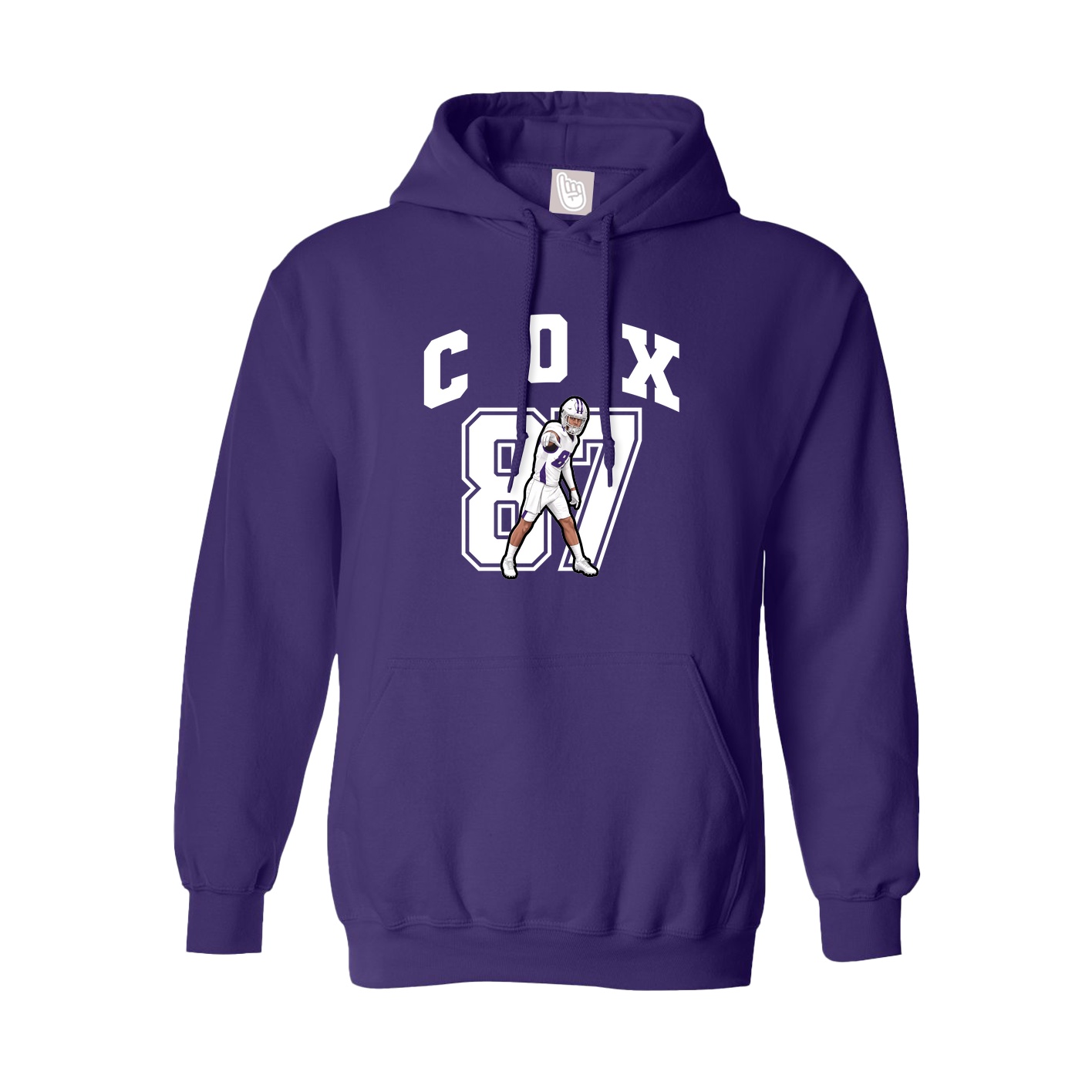 Youth Hoodie — Number in Purple