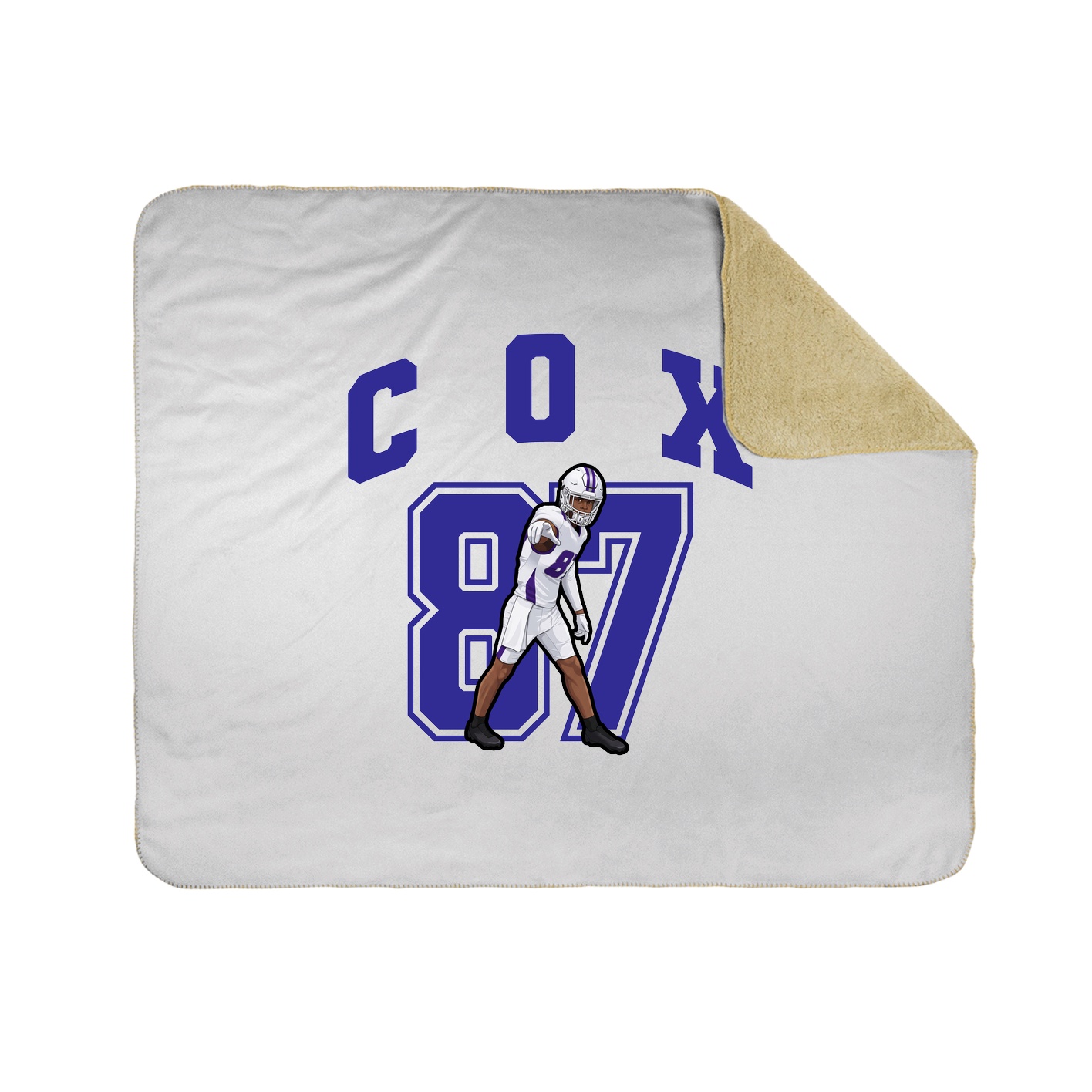 Throw Blanket — Number in White