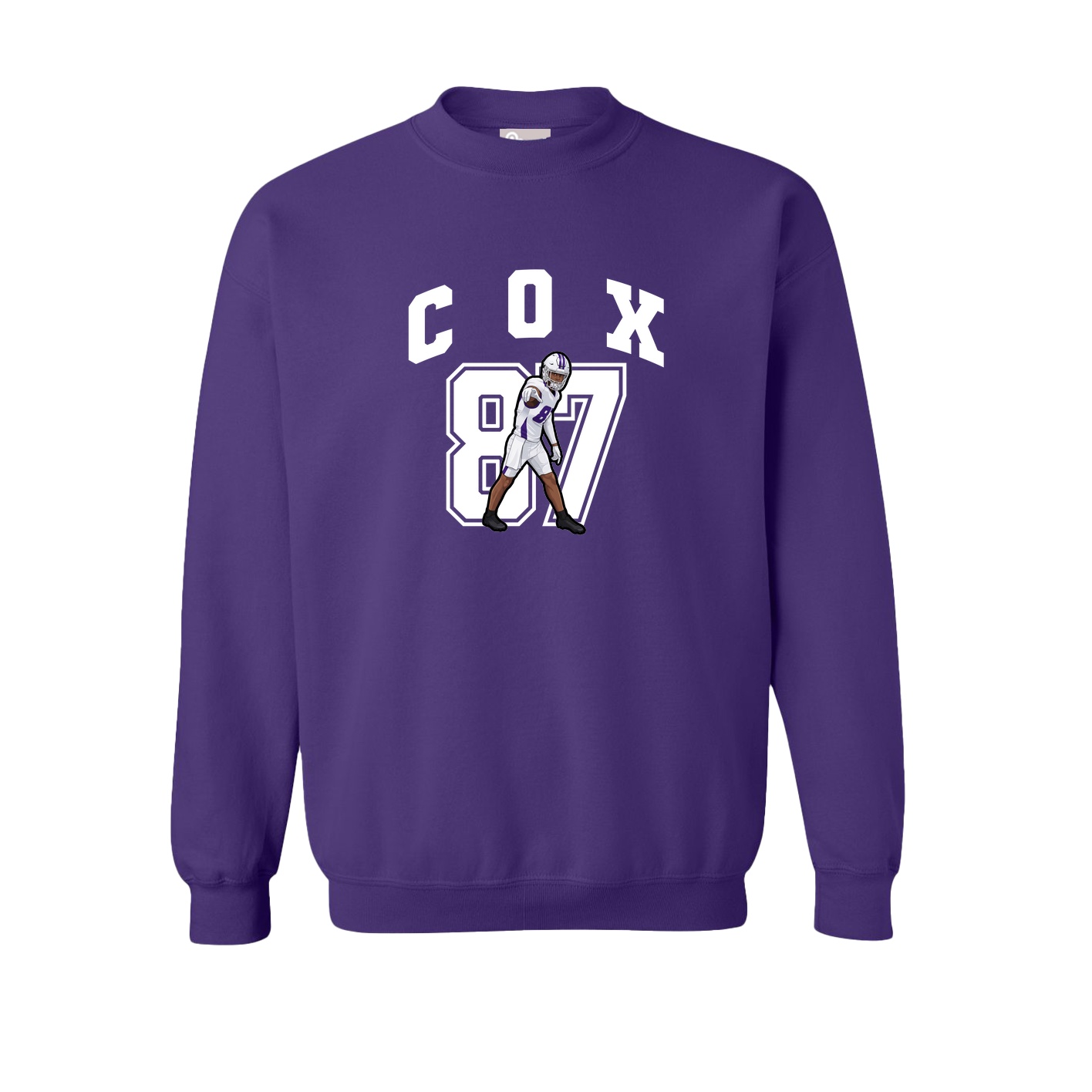Fleece Crew — Number in Purple