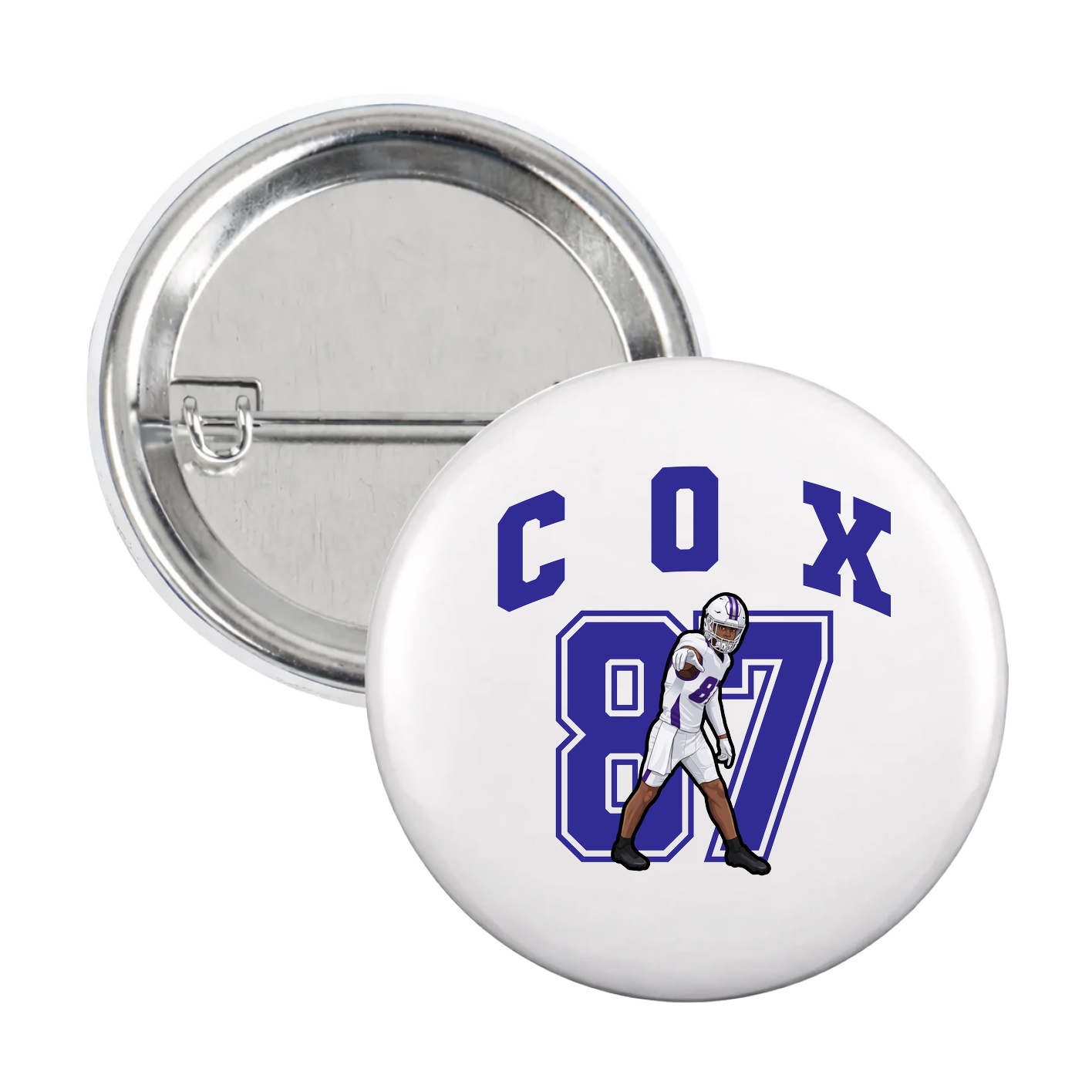 Game Day Button — Number in White