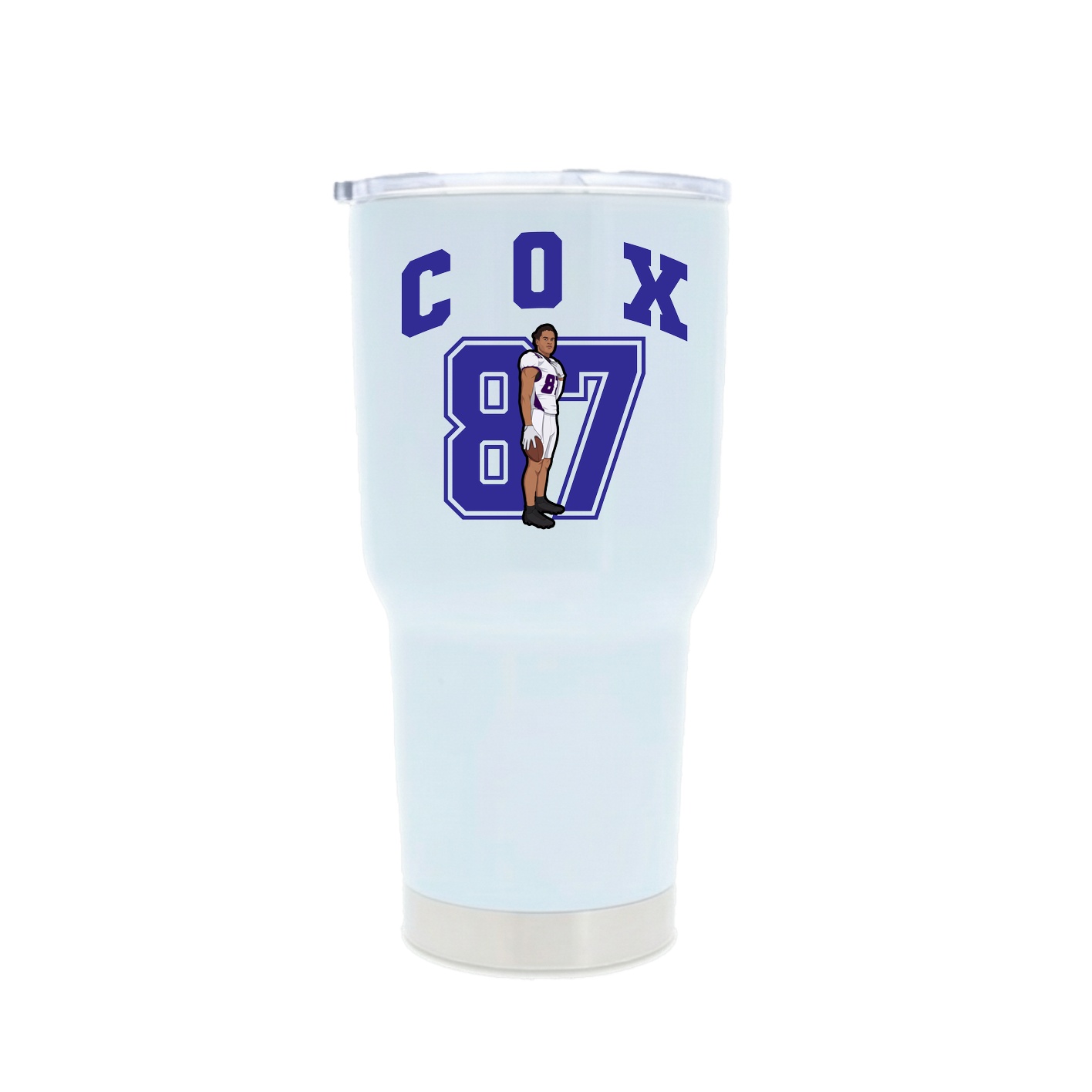 30oz Stainless Steel Tumbler — Number in White