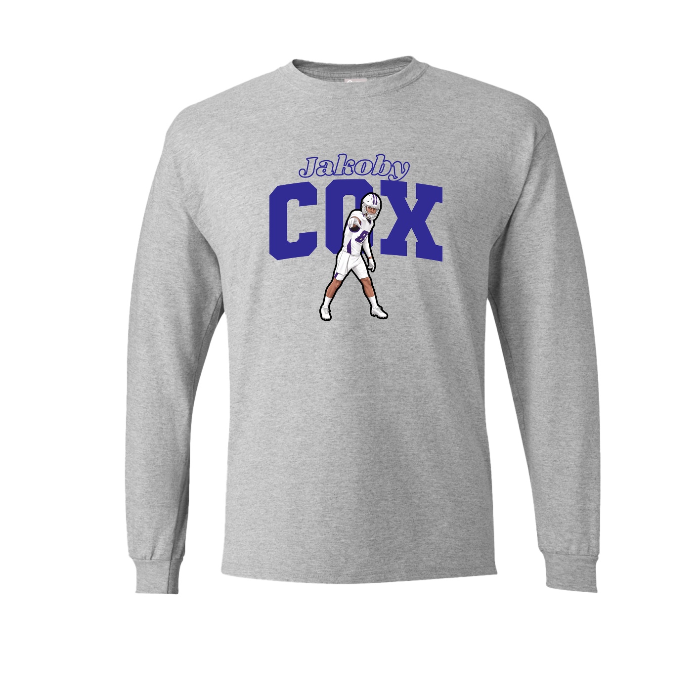 Long Sleeve Tee — Name Arch in Grey