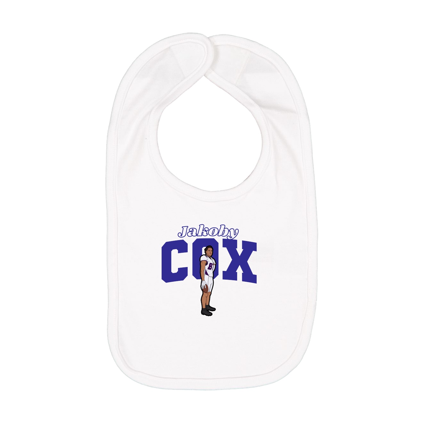 Infant Bib — Name Arch in White