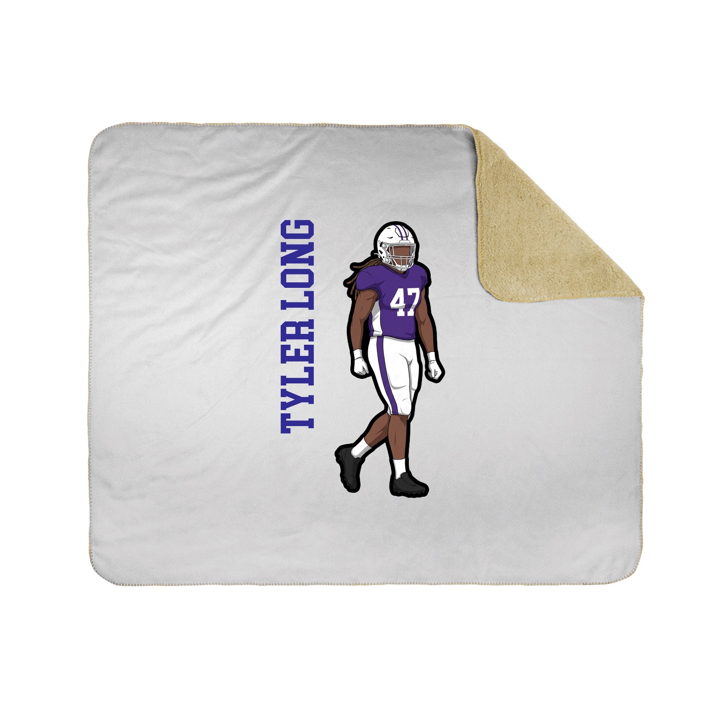 Throw Blanket — Name Vertical in White