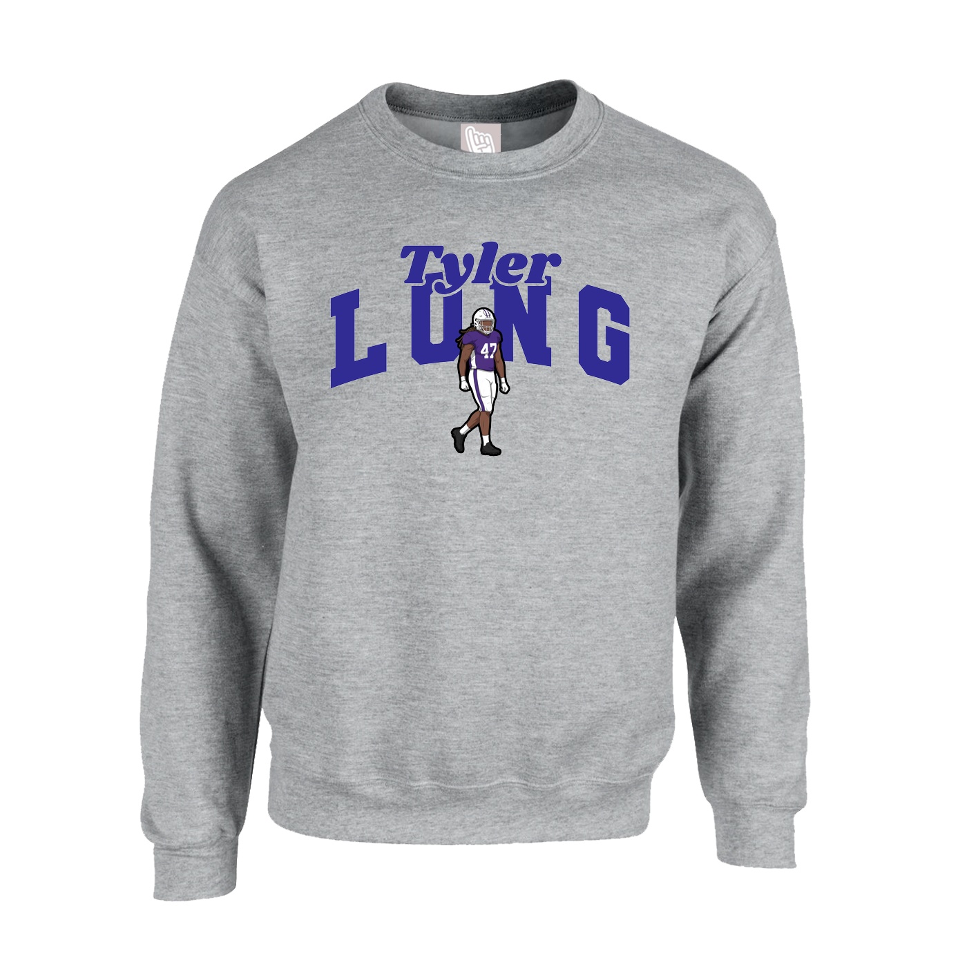 Fleece Crew — Signature Arch in Grey
