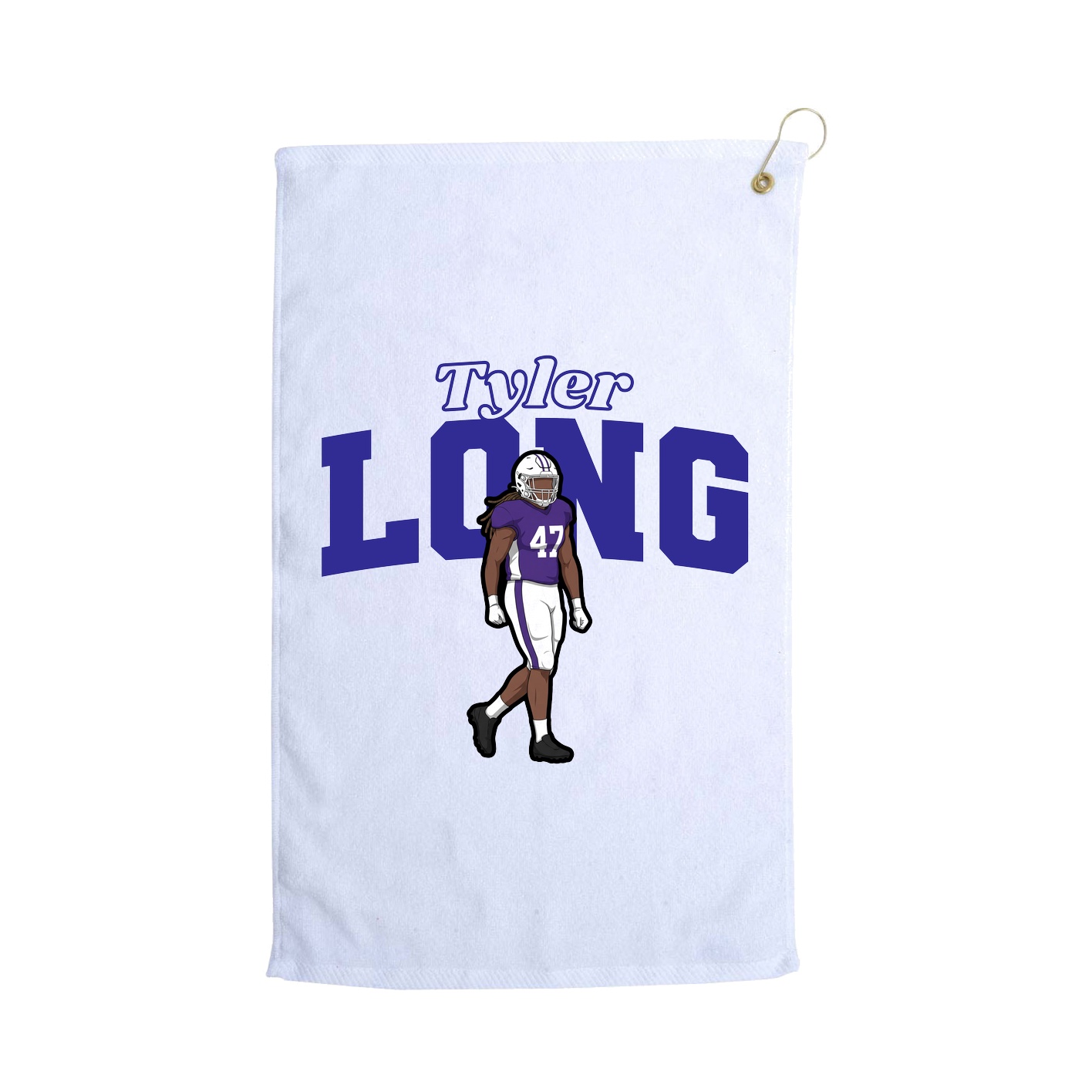 Golf Towel — Name Arch in White