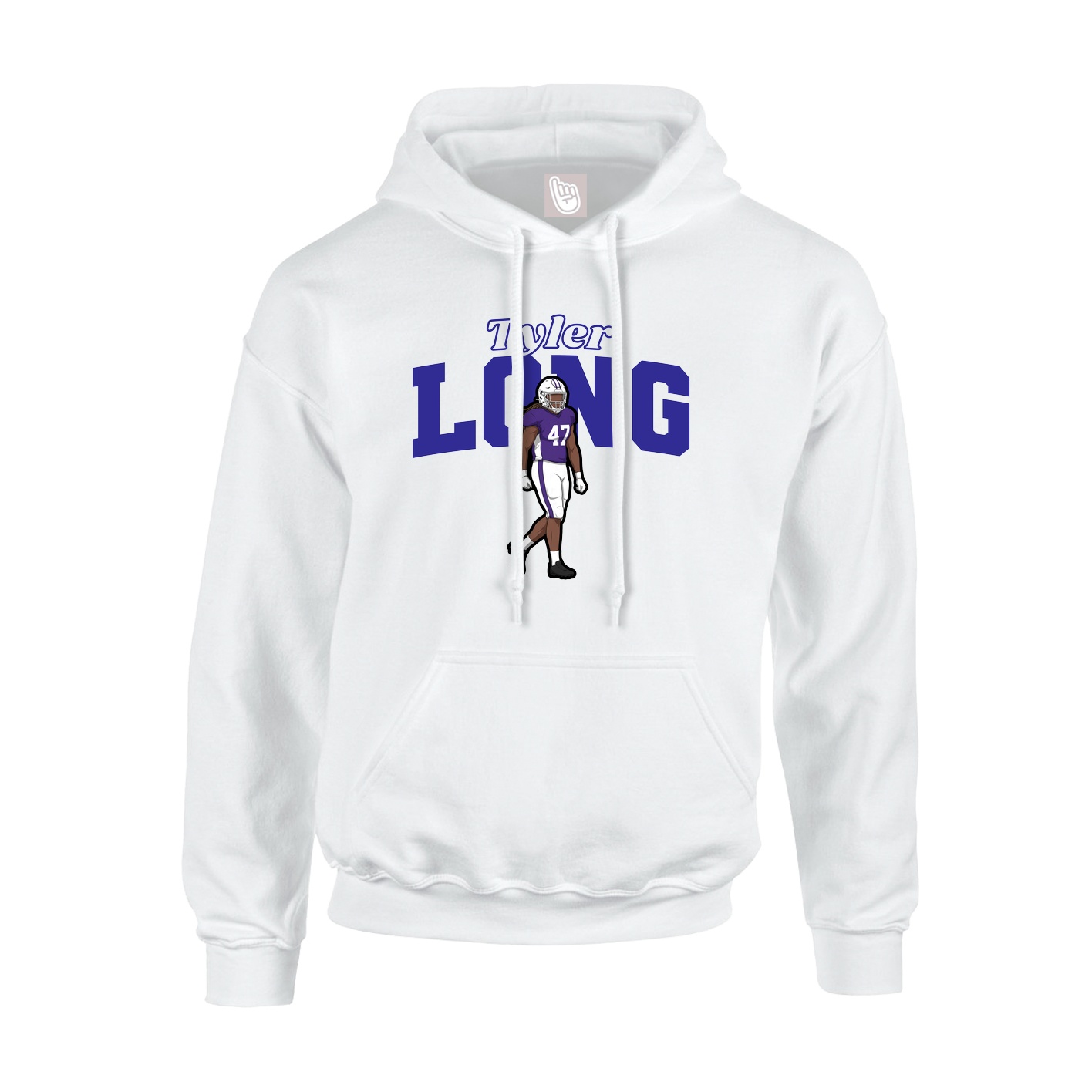 Youth Hoodie — Name Arch in White
