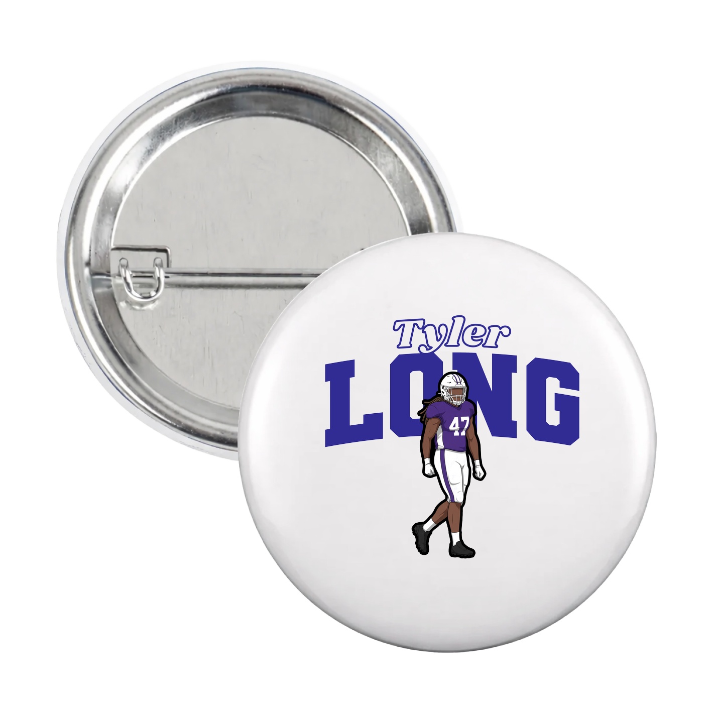 Game Day Button — Name Arch in White