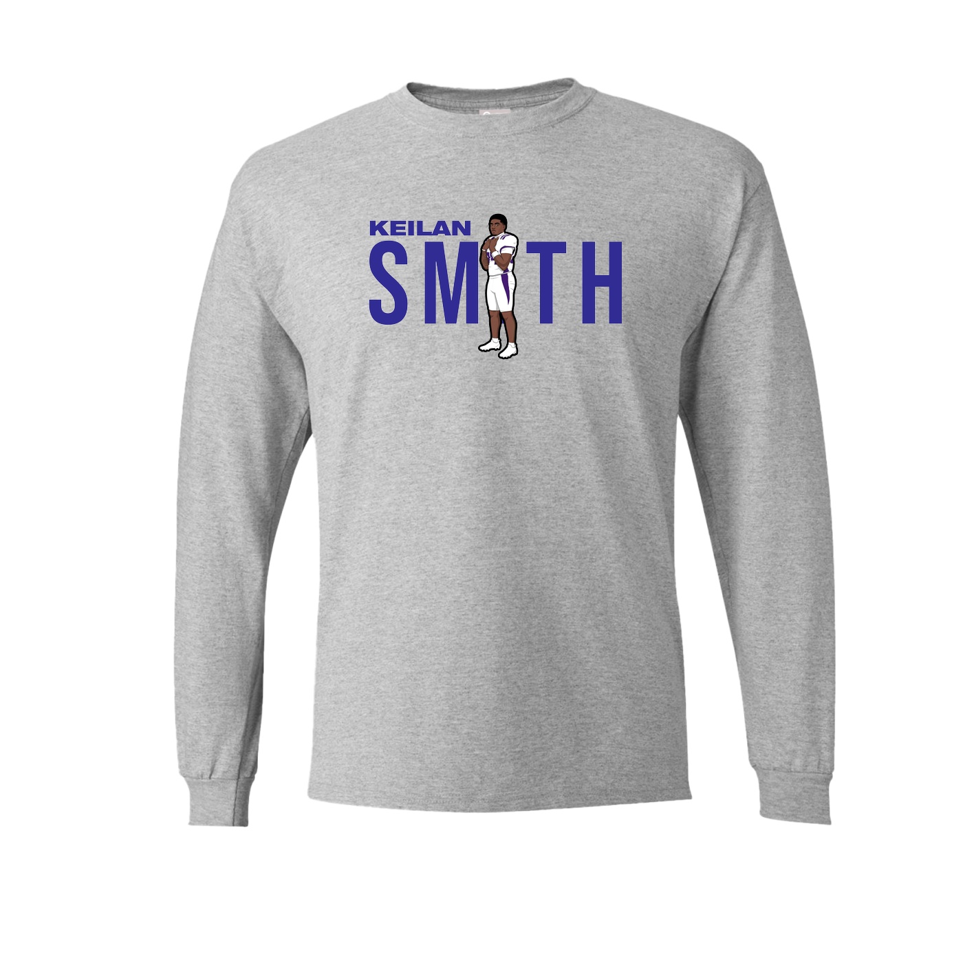 Long Sleeve Tee — Player Name in Grey