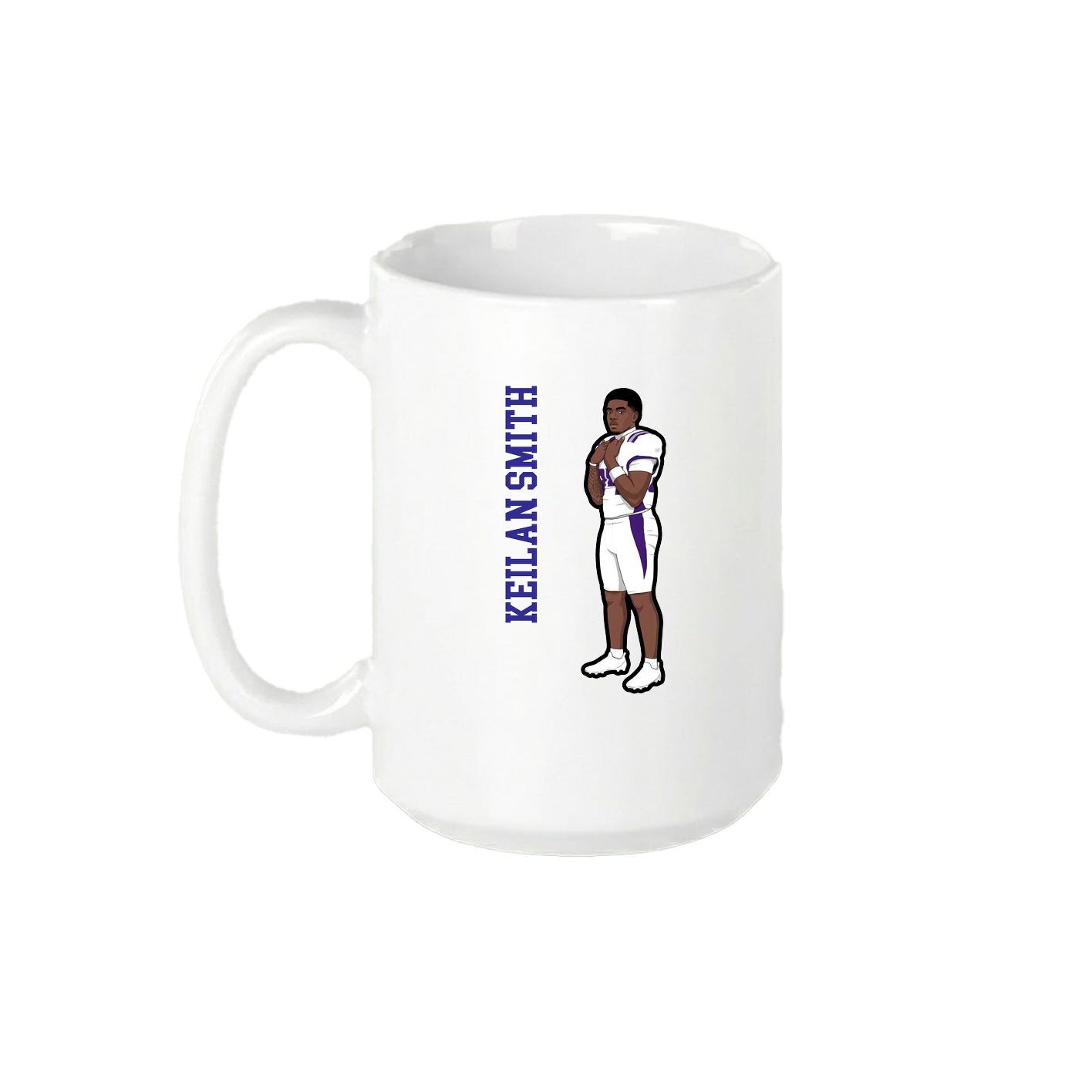 15oz Coffee Mug — Name Vertical in White