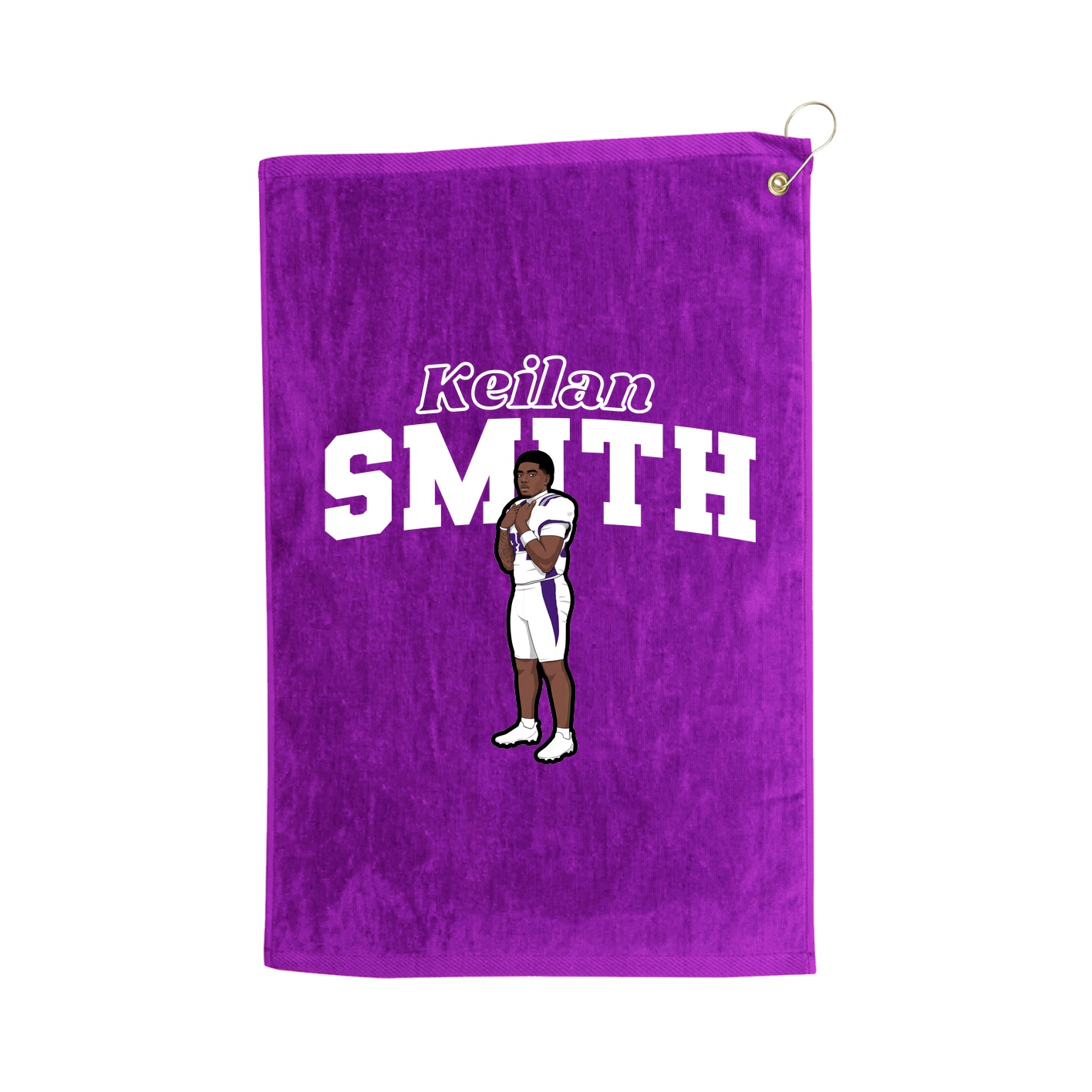 Golf Towel — Name Arch in Purple