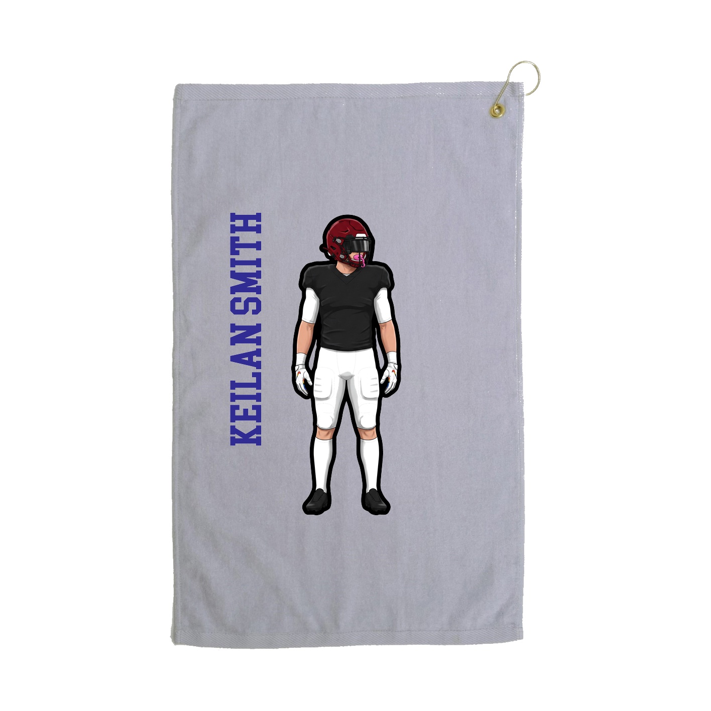 Golf Towel — Name Vertical in Grey