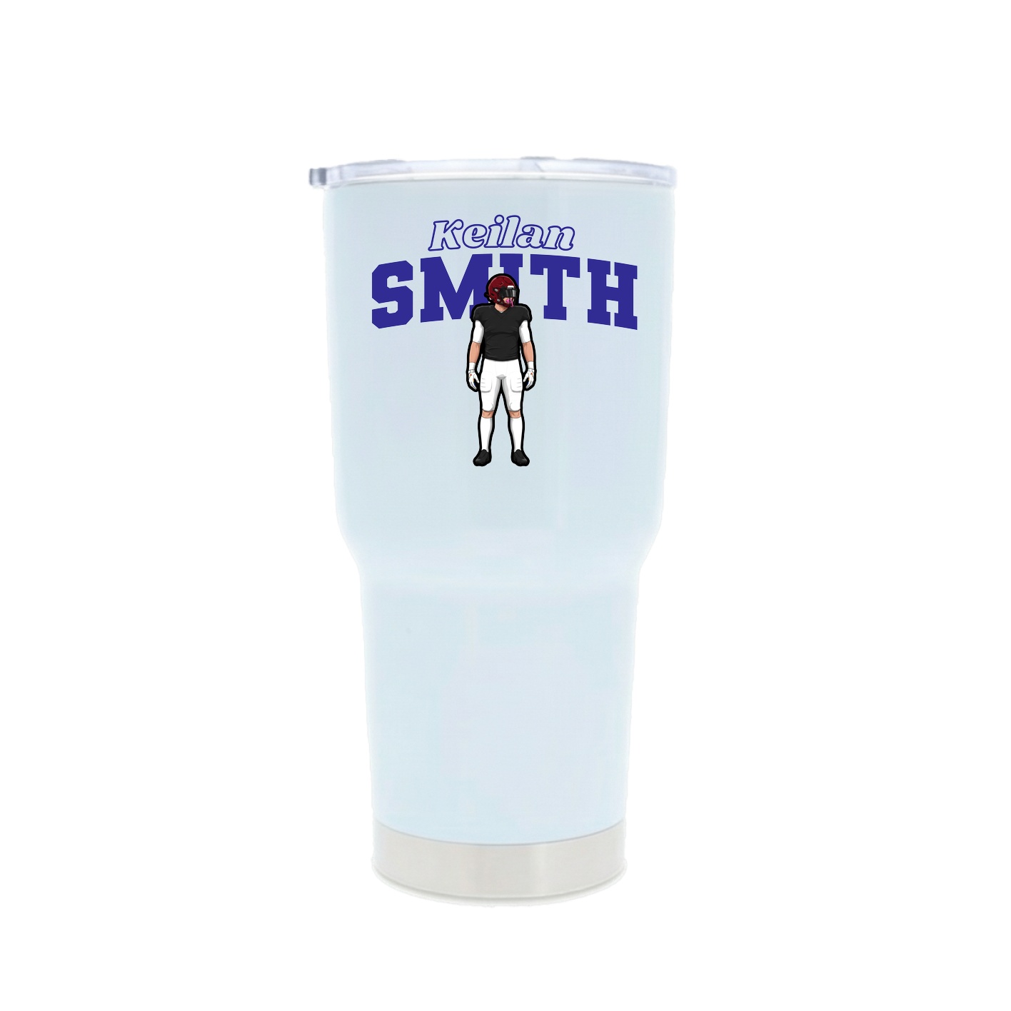 30oz Stainless Steel Tumbler — Name Arch in White