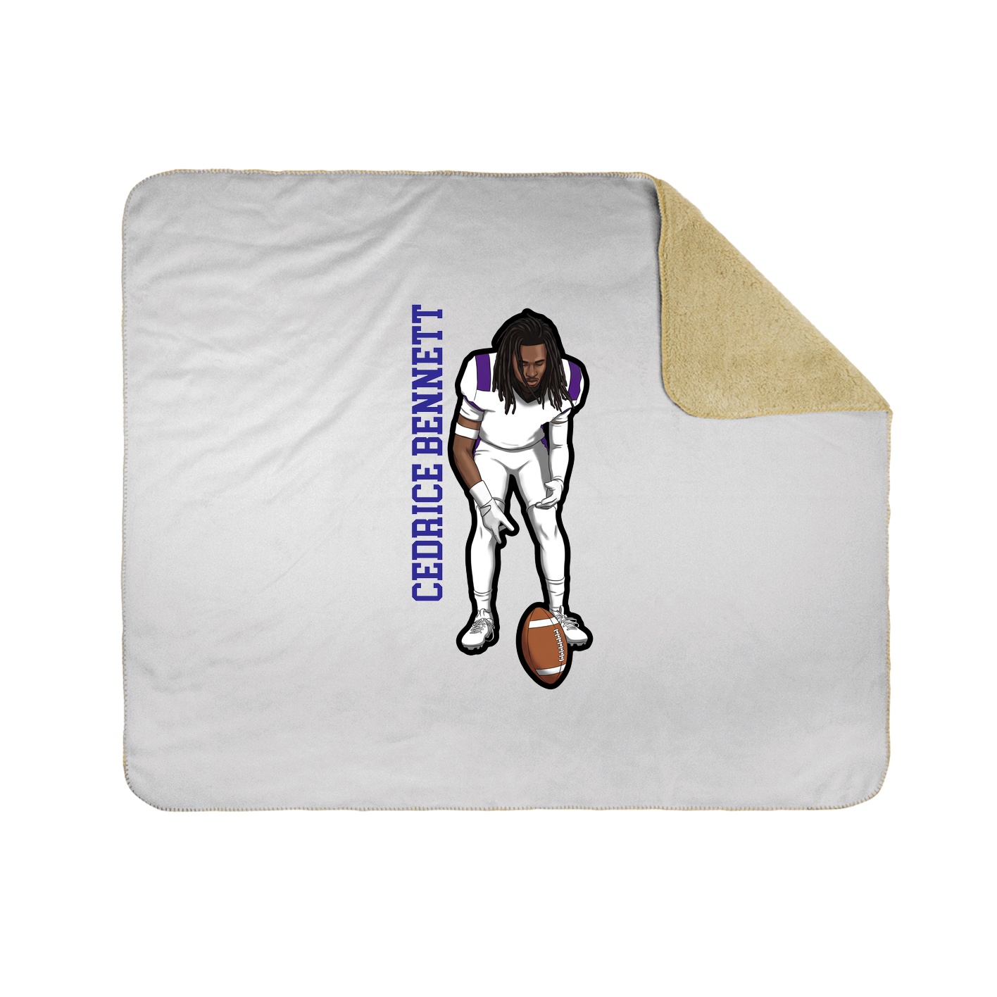 Throw Blanket — Name Vertical in White