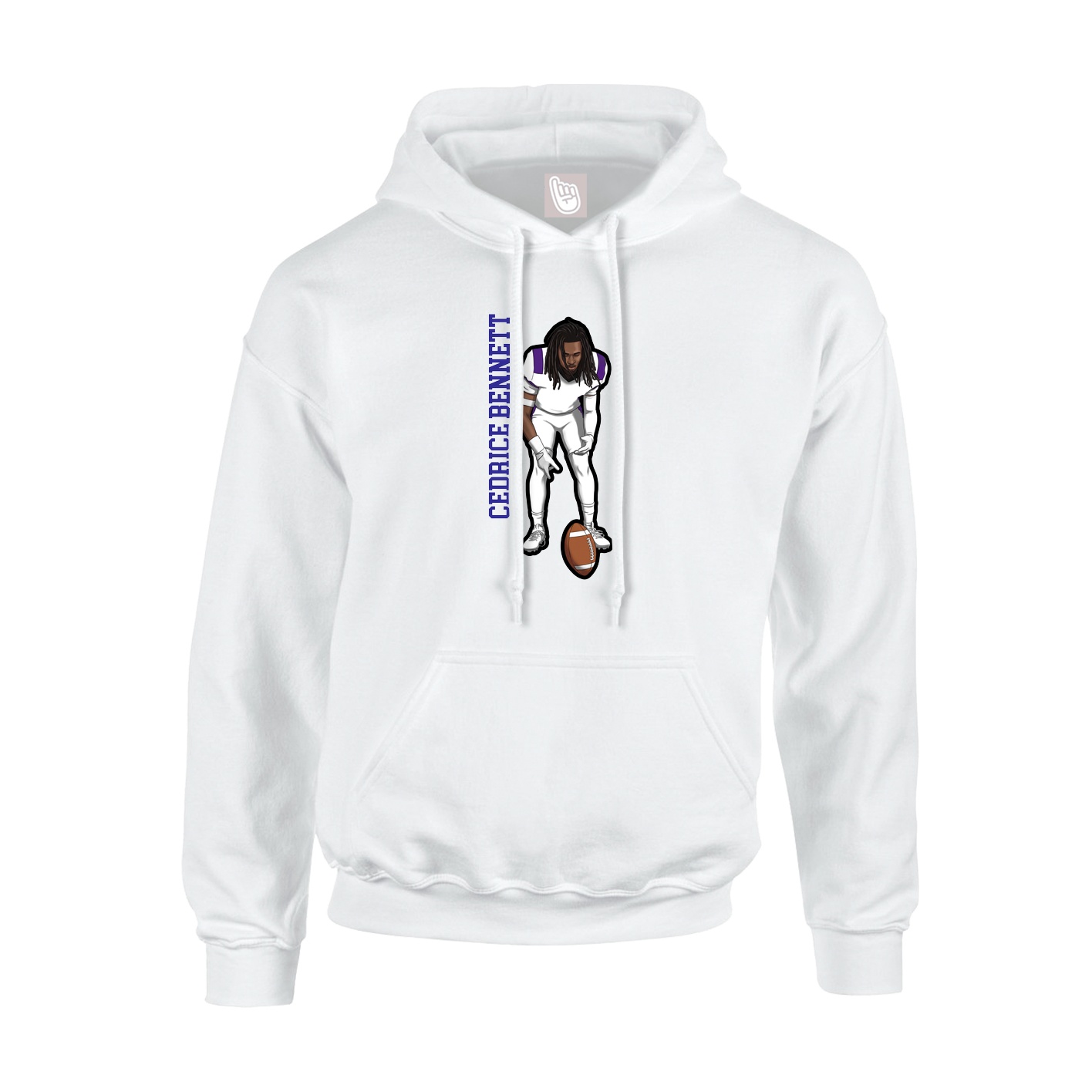 Youth Hoodie — Name Vertical in White