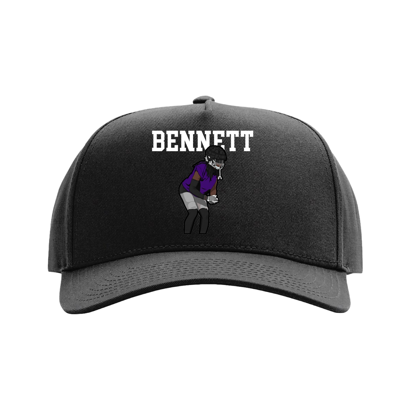Full Fabric Five-Panel Champ Cap — Shirsey in Black