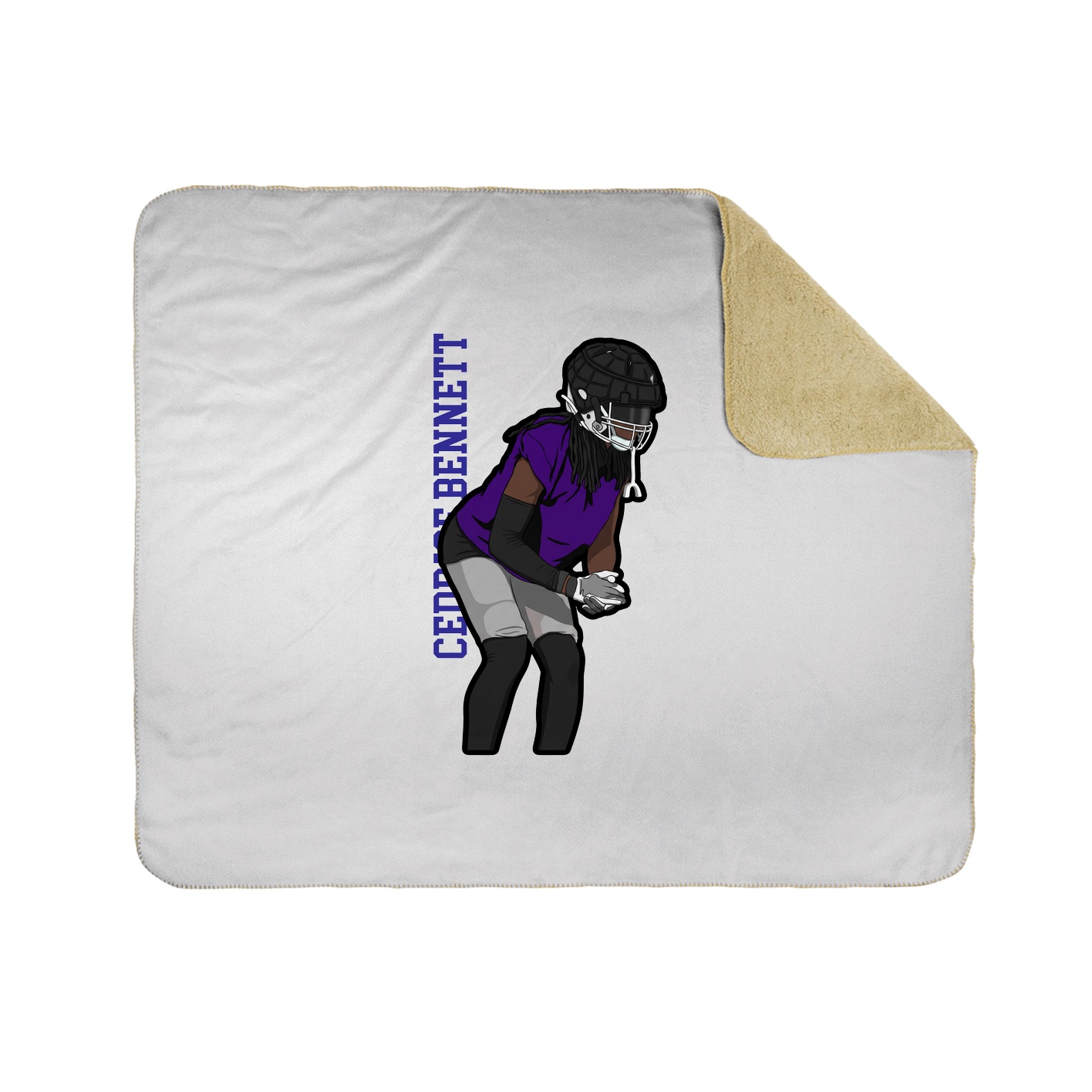 Throw Blanket — Name Vertical in White